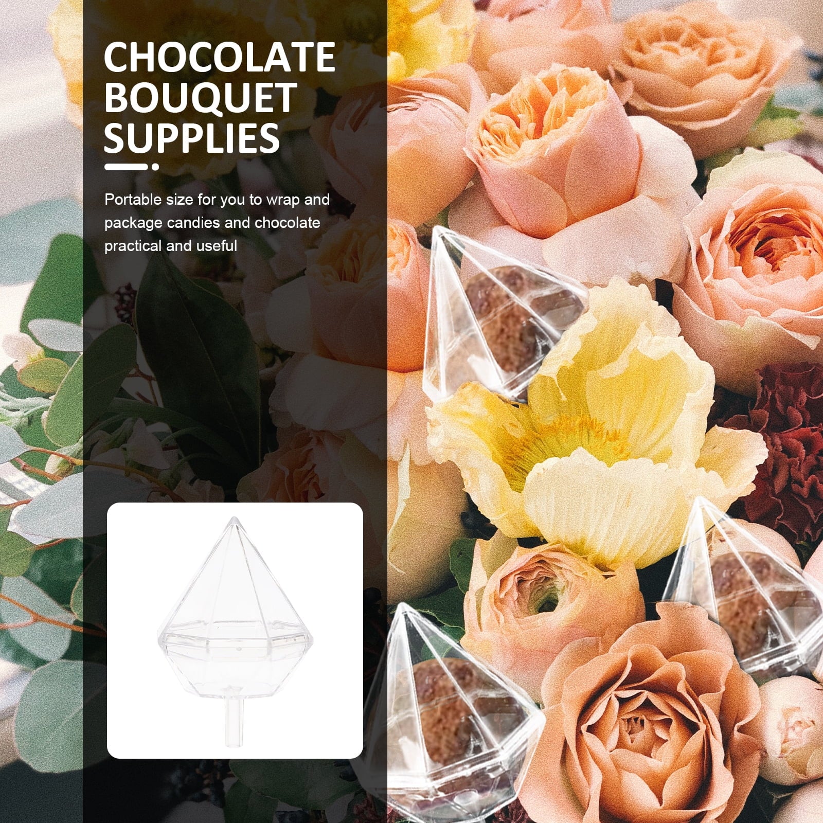 80Pcs Clear Candy Wrappers Chocolate Bouquet Supplies Clear Chocolate Holder Box