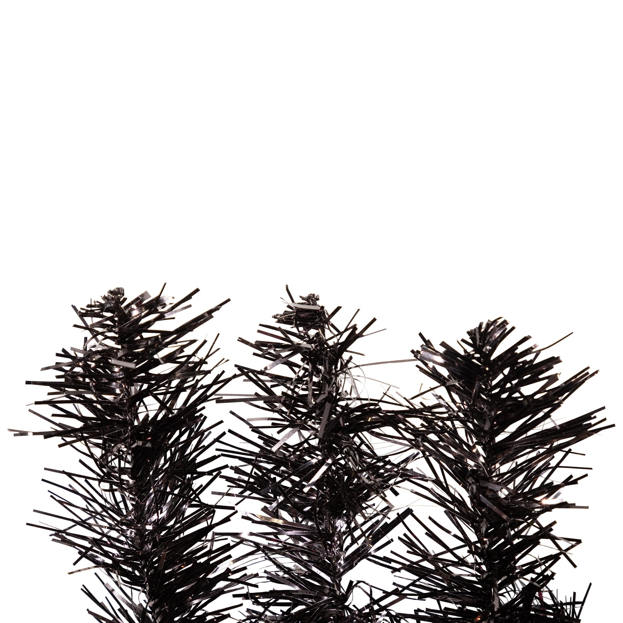 Northlight Pre-Lit Artificial Christmas Tinsel Garland - 9' x 8" - Black - Clear Lights