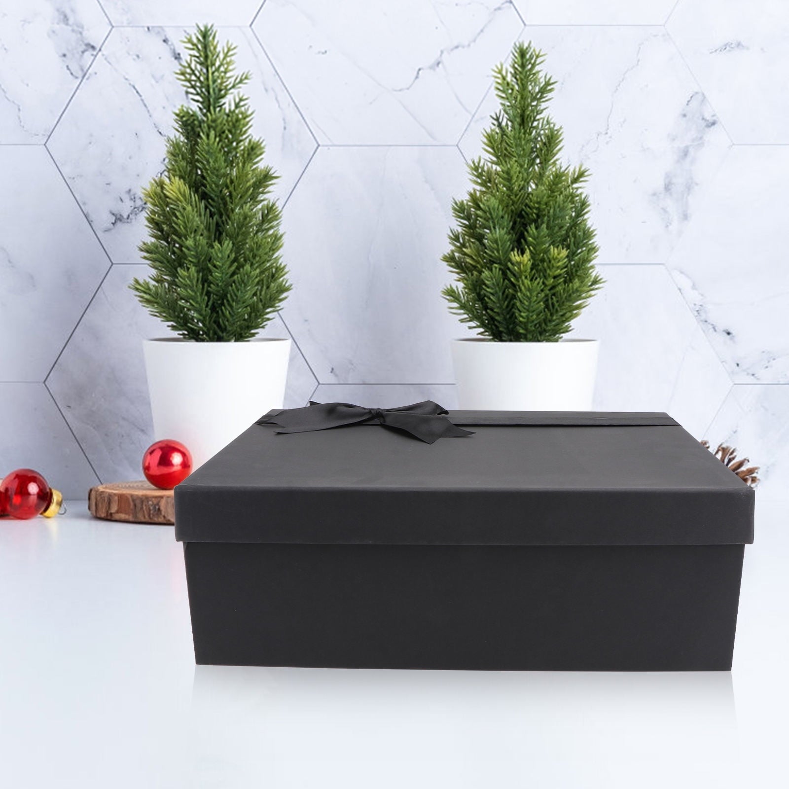Masteelf 3 pcs Bow-tie Gift Box Present Storage Box Decorative Gift Container (Black)