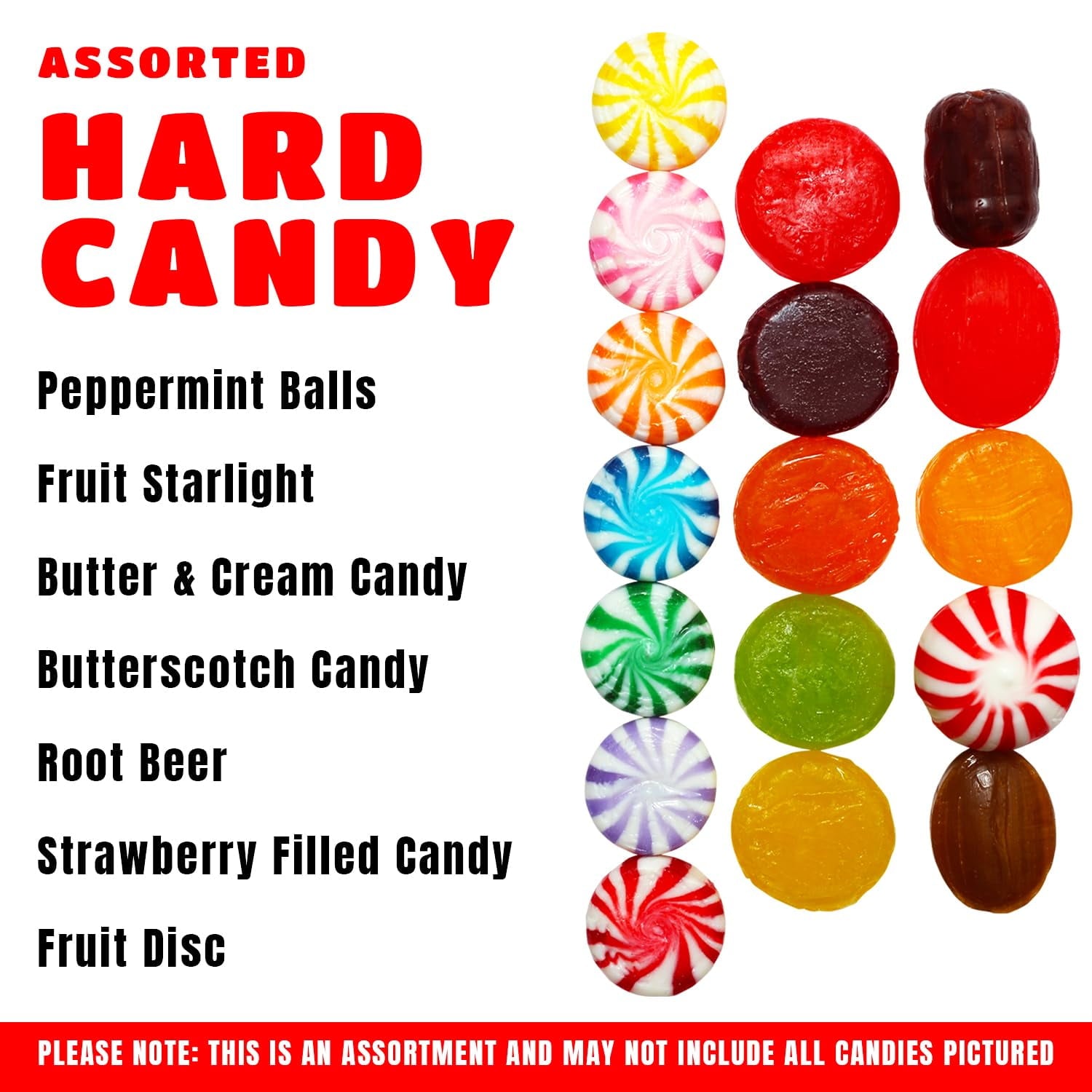 Hard Candy Mix - Assorted Candies - 4 Pounds - Bulk Sampler Candy - Lalees - Individually Wrapped Assortment