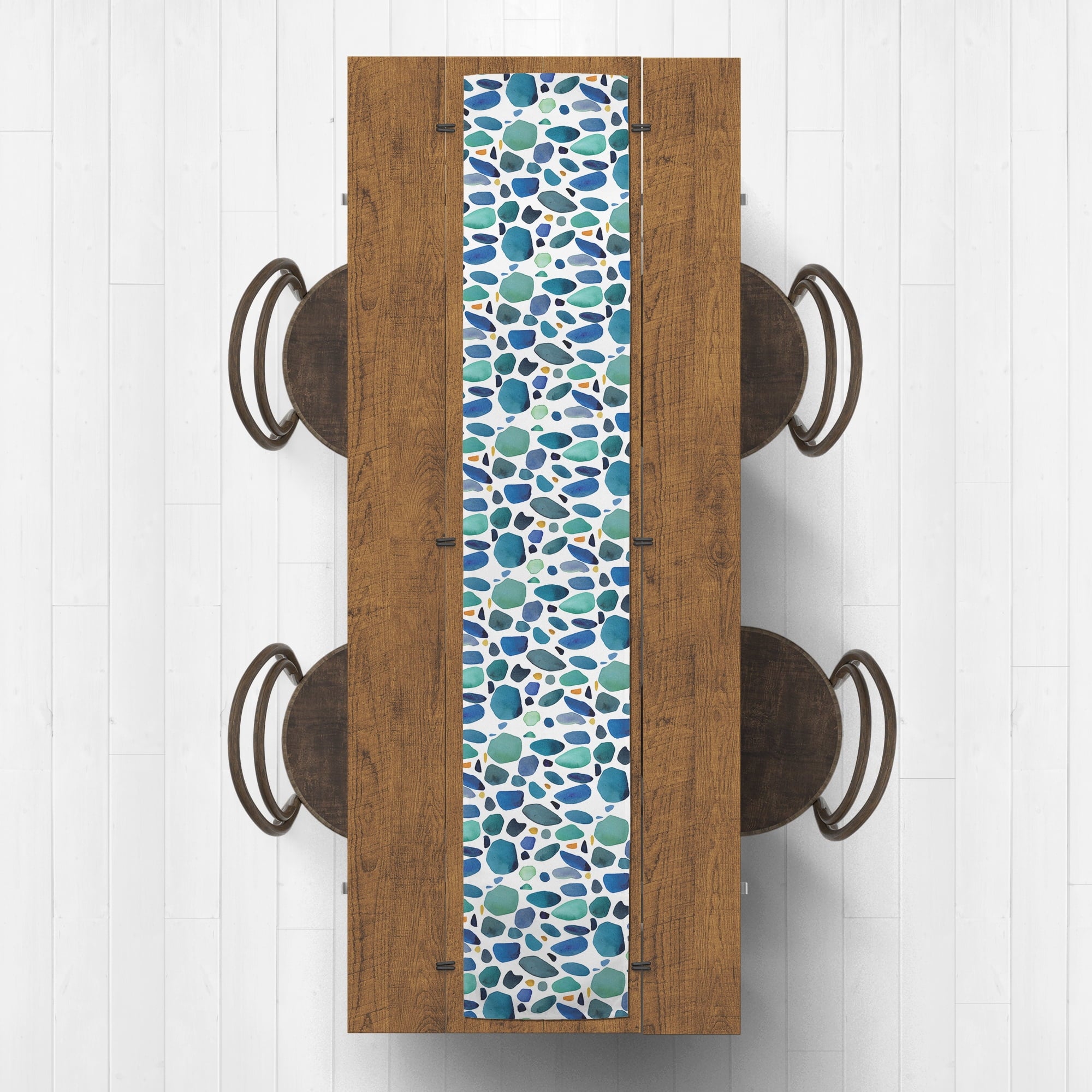 Creative Products Sea Glass 16 x 72 Poly Twill Table Runner