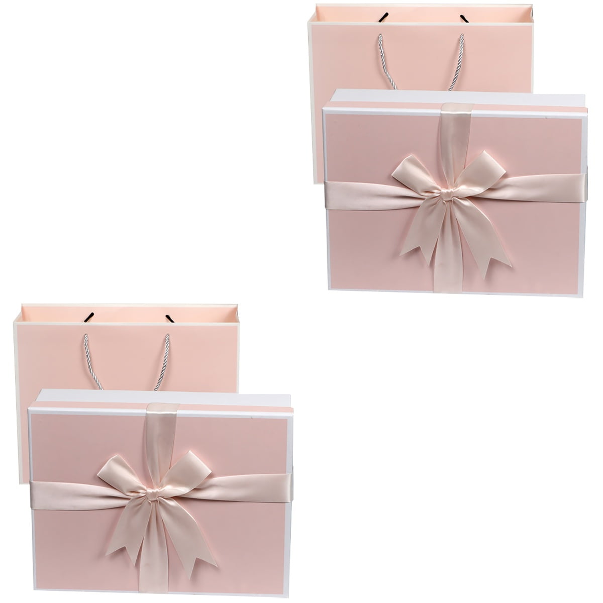 Masteelf 2 pcs Delicate Bow Ribbon Wrapping Box Christmas Gift Wrapper Christmas Gift Box