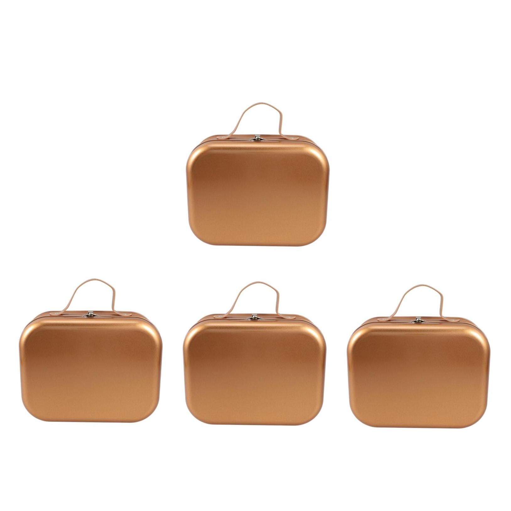 OUNONA 4pcs Wrapping Box Container Handheld Gifts Wrapping Box Tinplate Packing Keepsake Case Tin Packing Case Storage Box Gift Wrapping Case