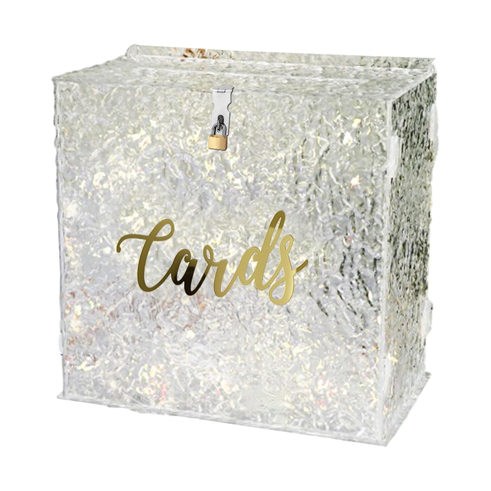 Greeting Card Box, Acrylic Card Box, Thick with Slot Acrylic Wedding Cards Box, Wedding Envelope Box, for Wedding Graduation Reception Party Style A