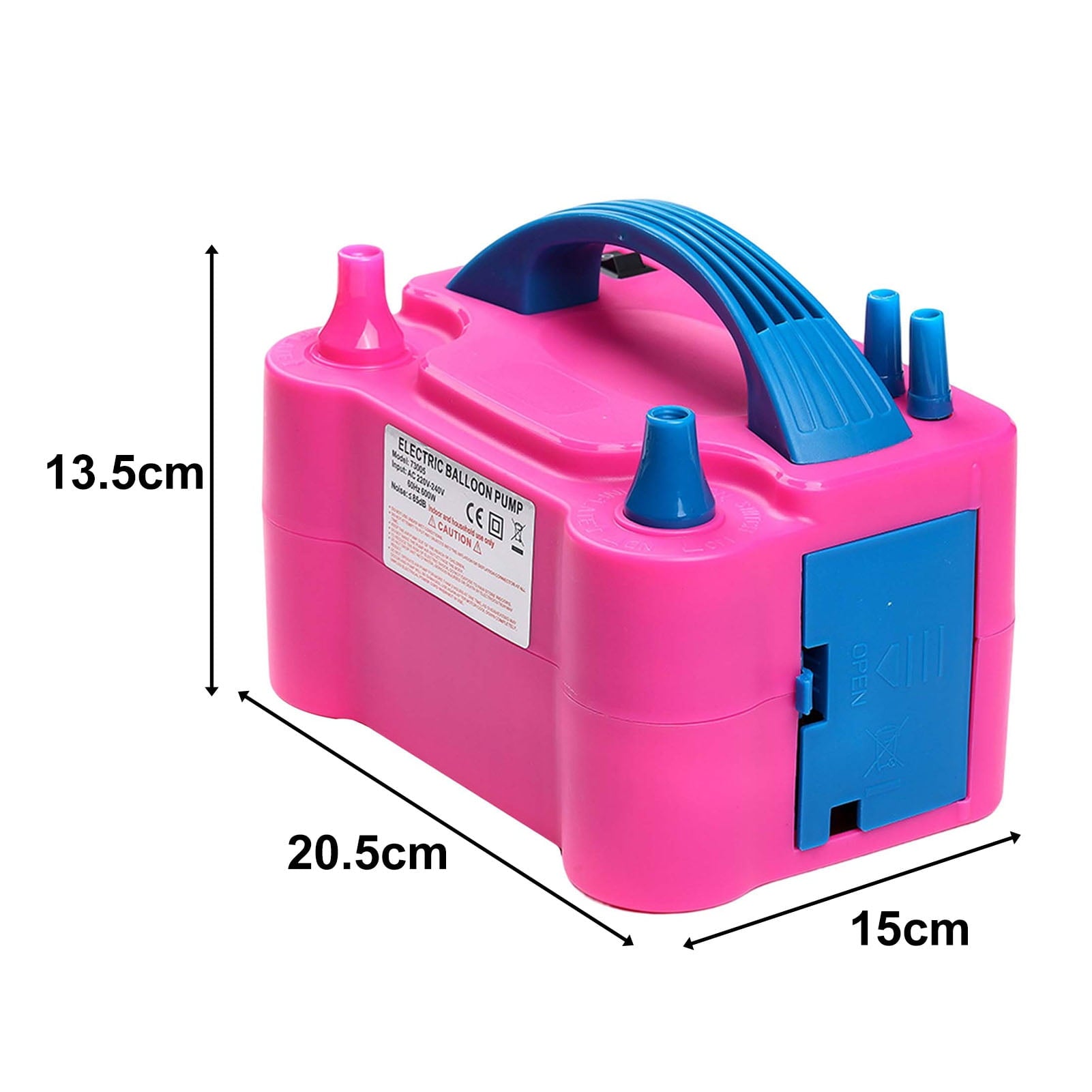 AOJA 1 Set Inflator Pump Portable Handle Double Holes Multiple Air Nozzles Labor-saving Save Time US Plug Electric Balloon Machine Home Supply