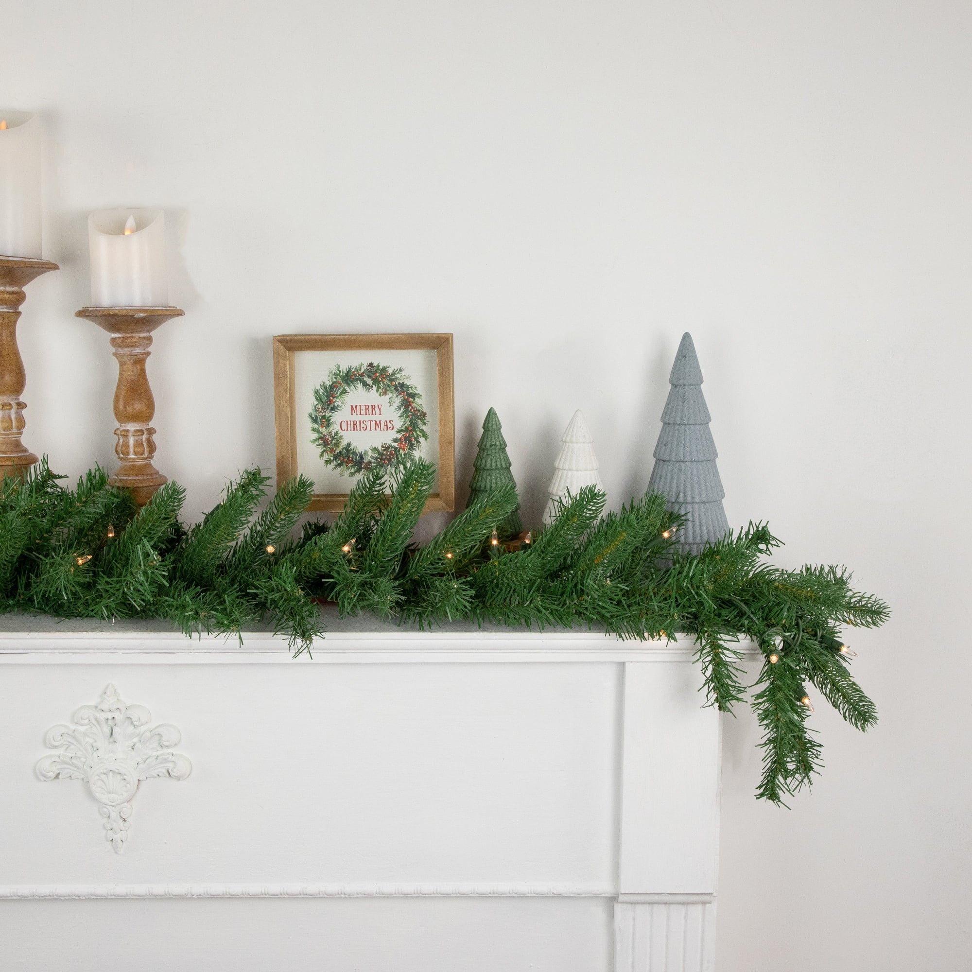 Northlight 9' x 10" Pre-Lit Sierra Noble Fir Artificial Christmas Garland, Clear Lights