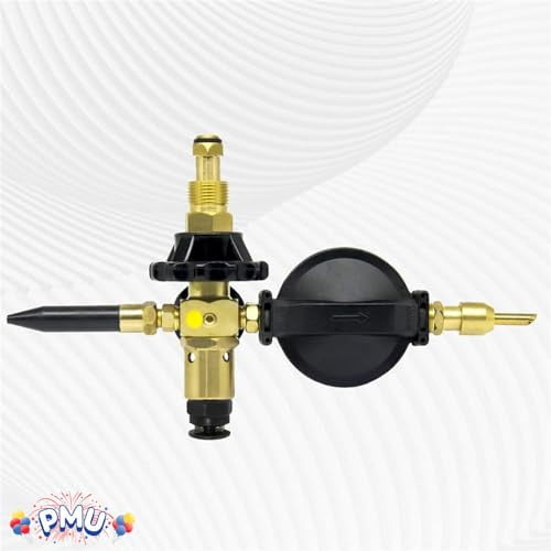 PMU Helium Balloon Filler with Automatic Shut-Off for Mylar/Foil and Dual Latex Inflator with Gauge and Balloon Ribbon String Cutter - 1pc Set