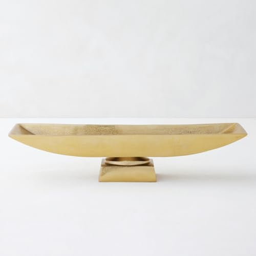 Collins Bowl, Nickel Plated Aluminum Display Bowls for Home Decor, Elegant Decorative Accessories for Tabletop & Shelf Styling, Gold