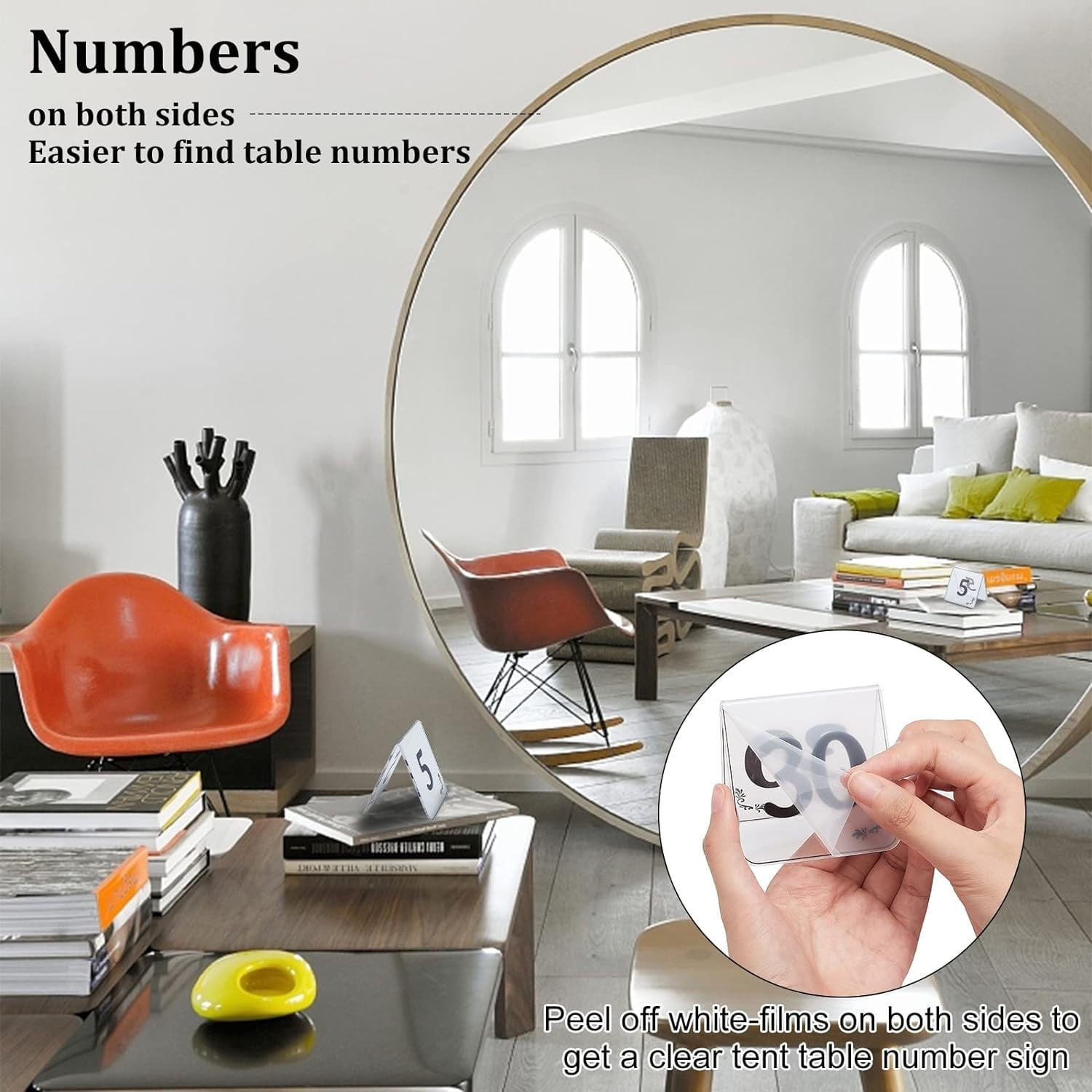 30pcs Acrylic Tent Table Numbers 1-30 Double Sided Table Numbers Signs Number Table Tent Acrylic Numbers Cards Signs for Wedding Party Banquets Receptions Dinner