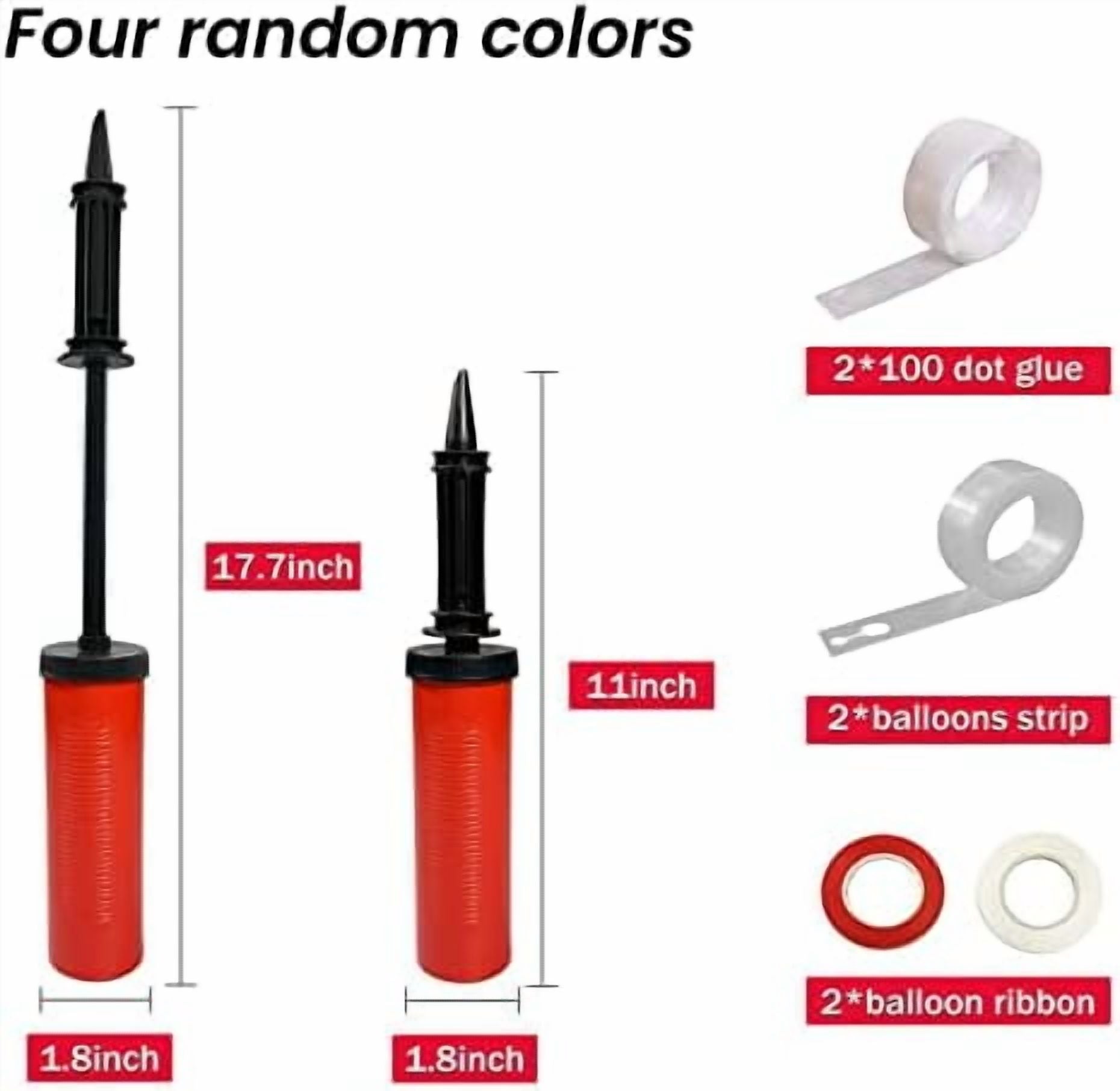 4pcs Balloon Pump Hand Held Inflator Air Pump for Balloons, 4 Random Color, Friends can Help Easy to Use for Party Birthday Decorations