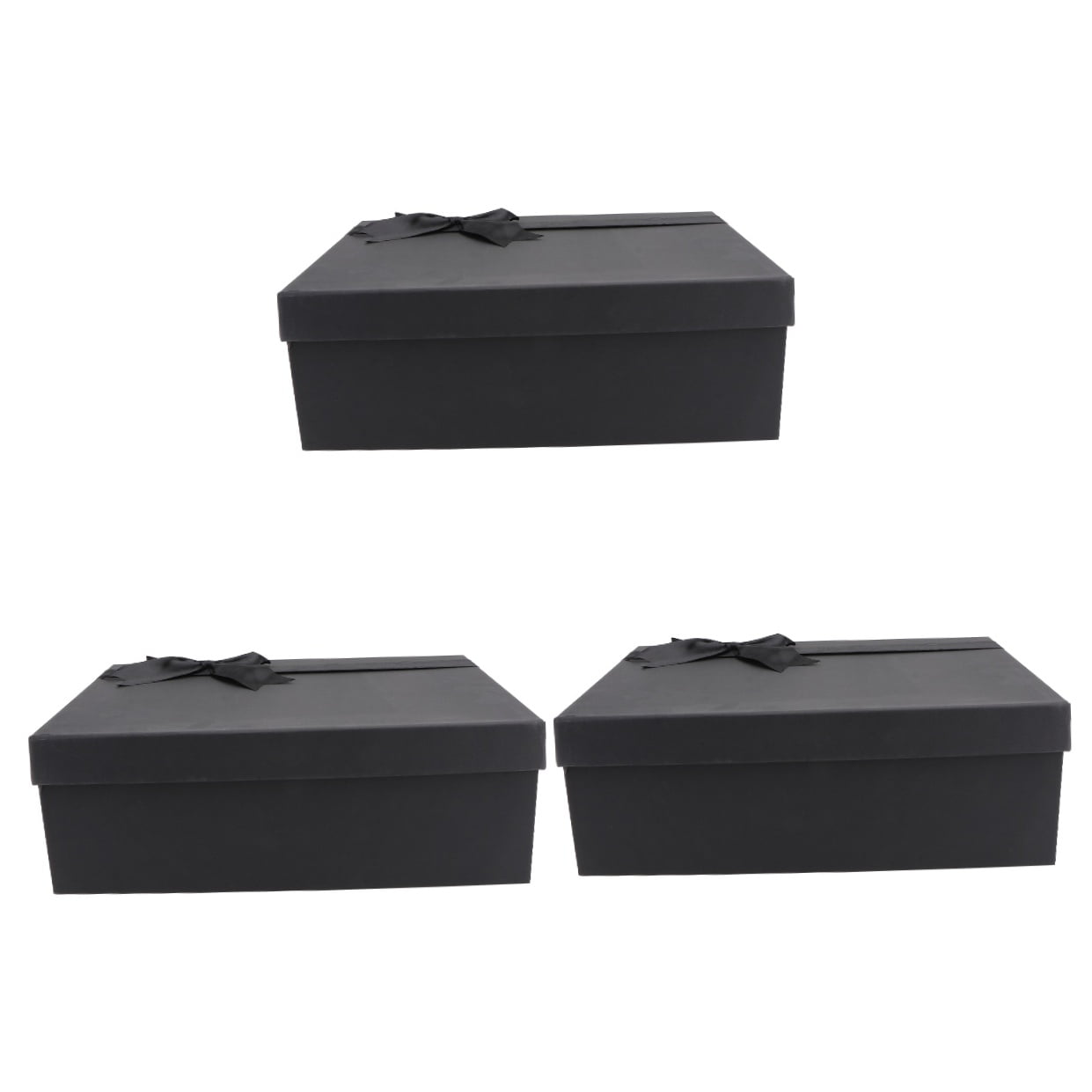 Masteelf 3 pcs Bow-tie Gift Box Present Storage Box Decorative Gift Container (Black)