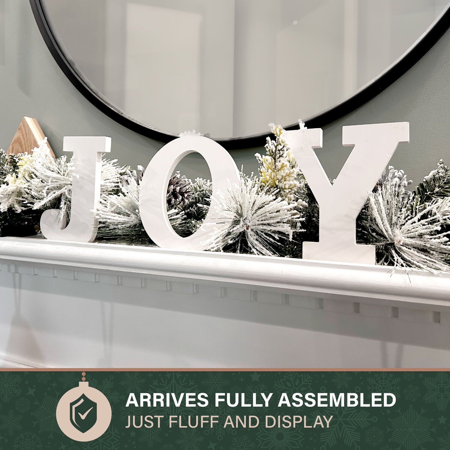 Fraser Hill Farm 6 Foot Mixed Pine/Pinecone Snowy Garland
