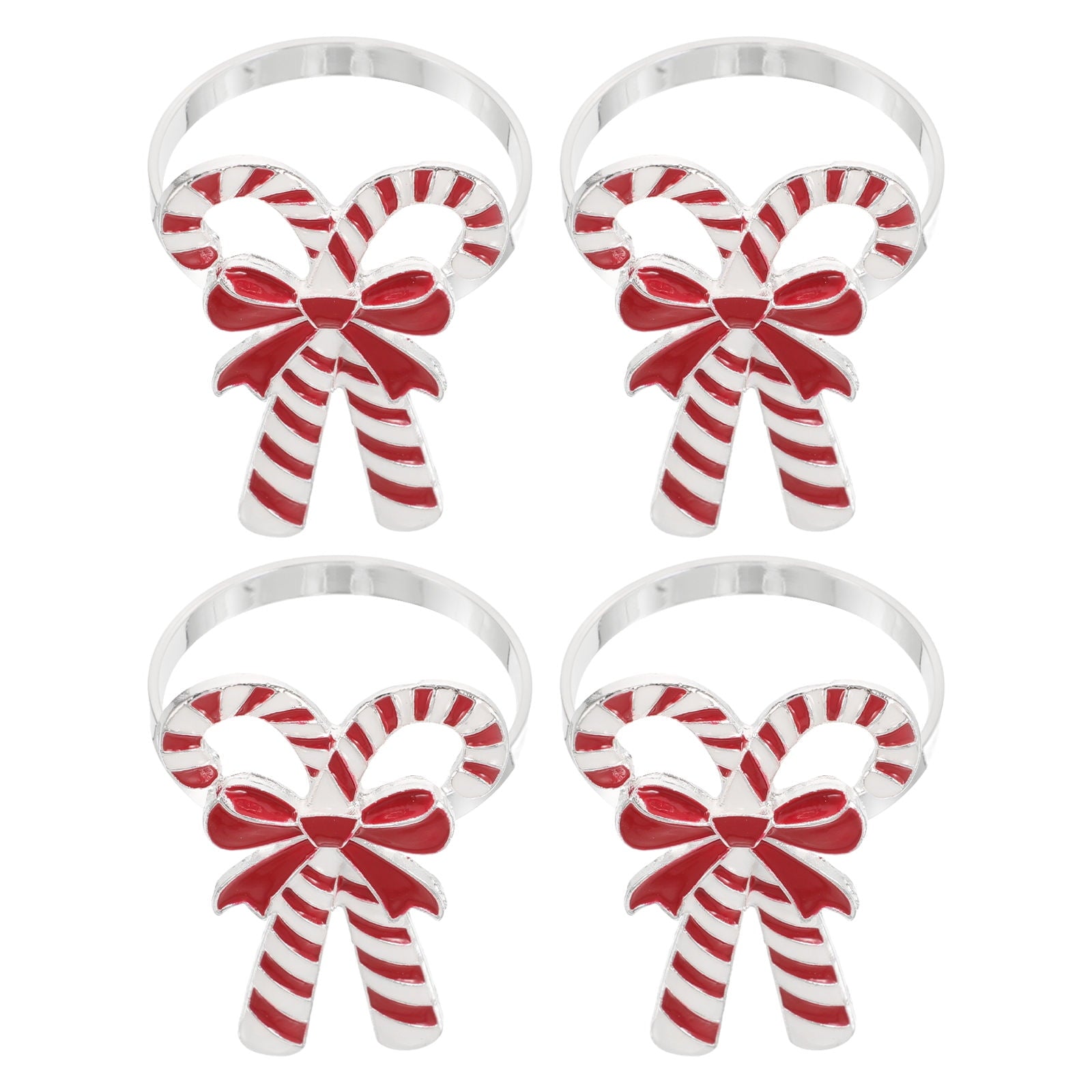 OUNONA 16 pcs  Christmas Napkin Rings Holders For Christmas Dinners Parties Wedding Adornment Table Decoration Accessories Thanksgiving Wedding Receptions