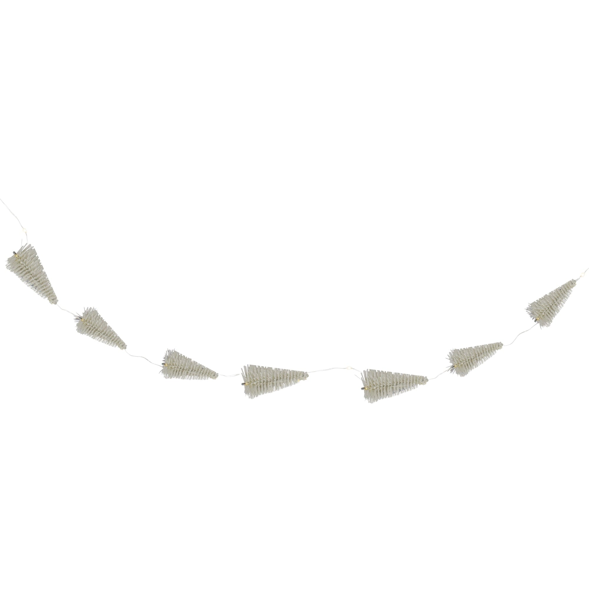 Northlight LED Lighted Battery Operated Mini Sisal Tree Christmas Garland - 6.5' - Warm White