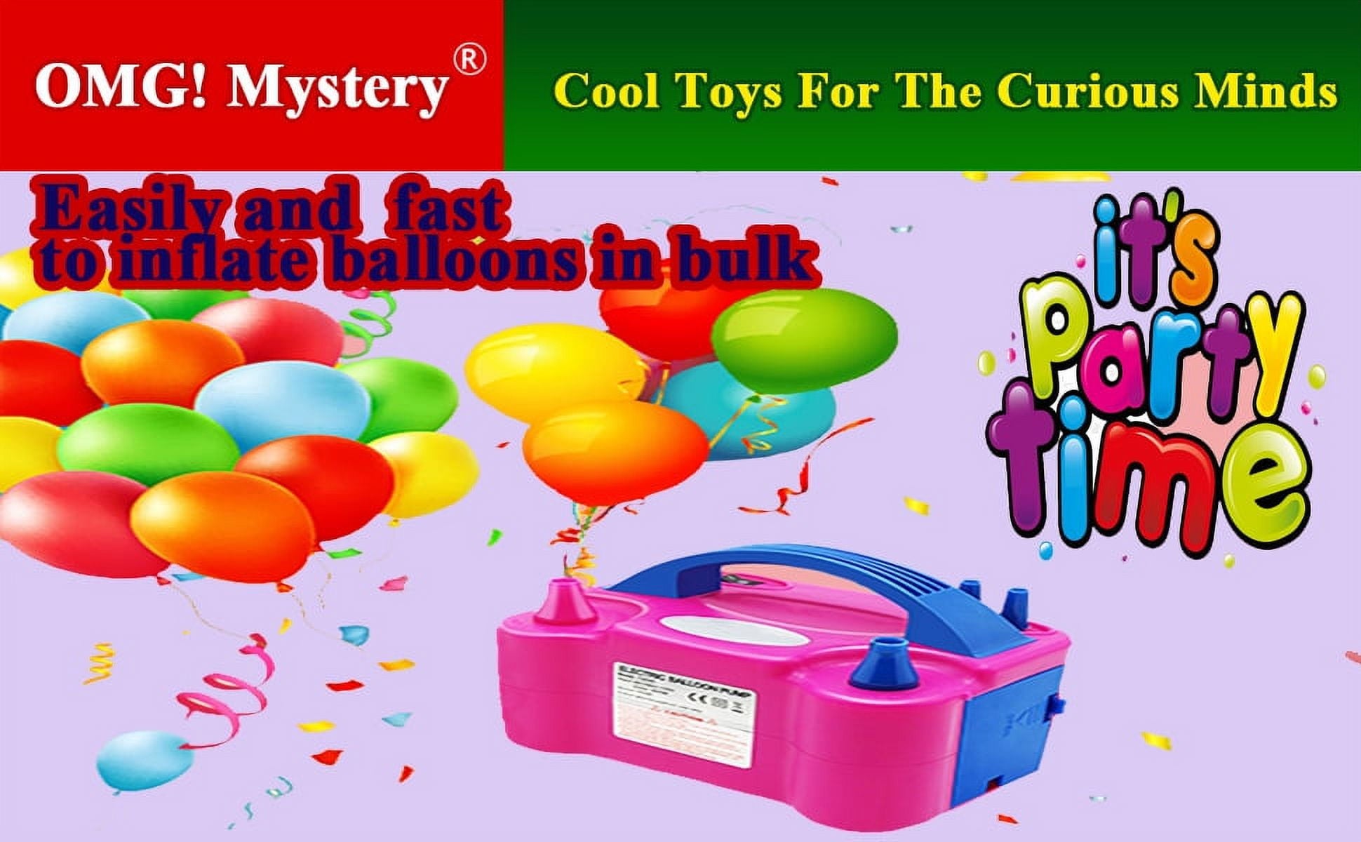 OMG Balloon Pump - Portable Electric Inflator - Dual Nozzle Blower Rose Red 110V 600W Electric Balloon Blower Pump/Electric Balloon Inflator For Party & Decoration