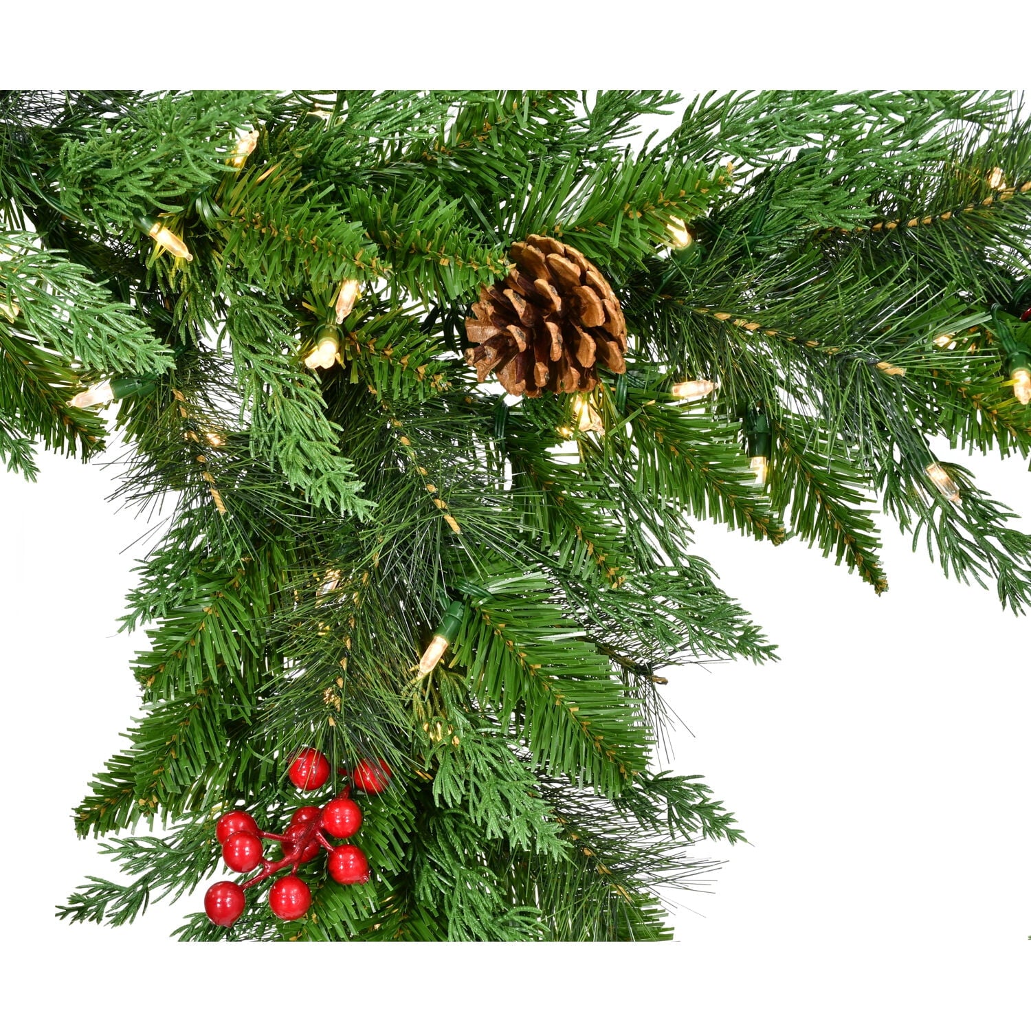 Fraser Hill Farm 6 Ft. Icicle Garland with Pinecones with Warm White LED Lights | Battery Operated | Festive Christmas Holiday Decor for Fireplace Mantel, Stairway, Console Table | FF009GL-072-5GR