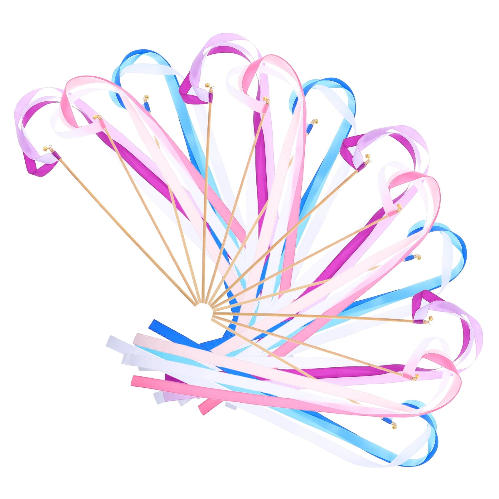 30Pcs Colorful Ribbon Wands for Wedding Party and Birthday Decorations Vibrant Streamers on Sticks