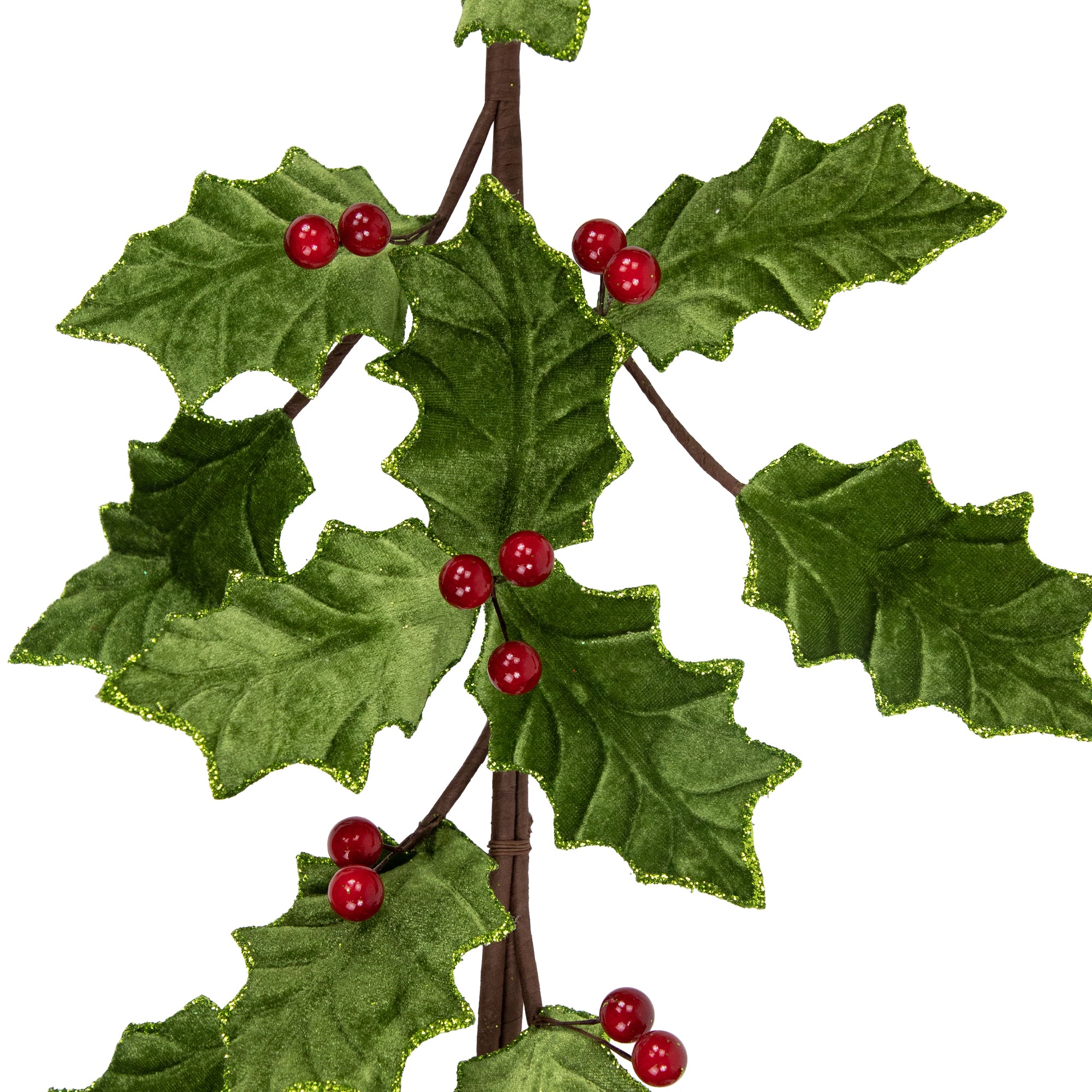 43" Green & Red Glittered Mistletoe Christmas Garland