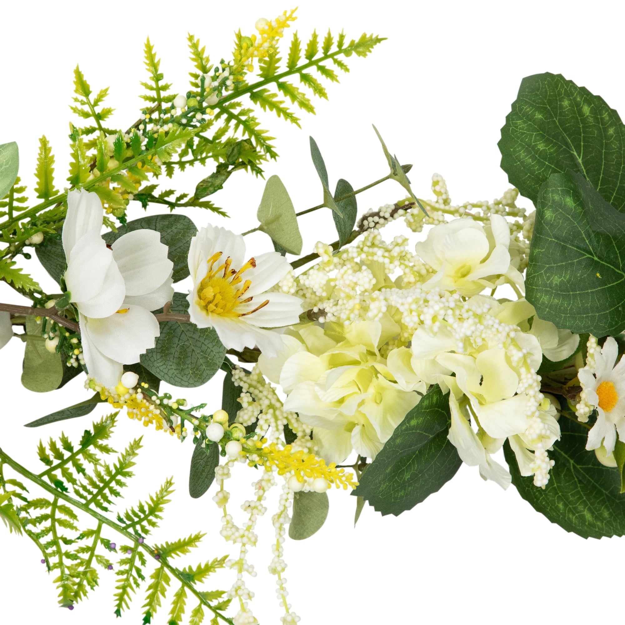 Northlight Hydrangea and Eucalyptus Artificial Floral Spring Garland - 5'