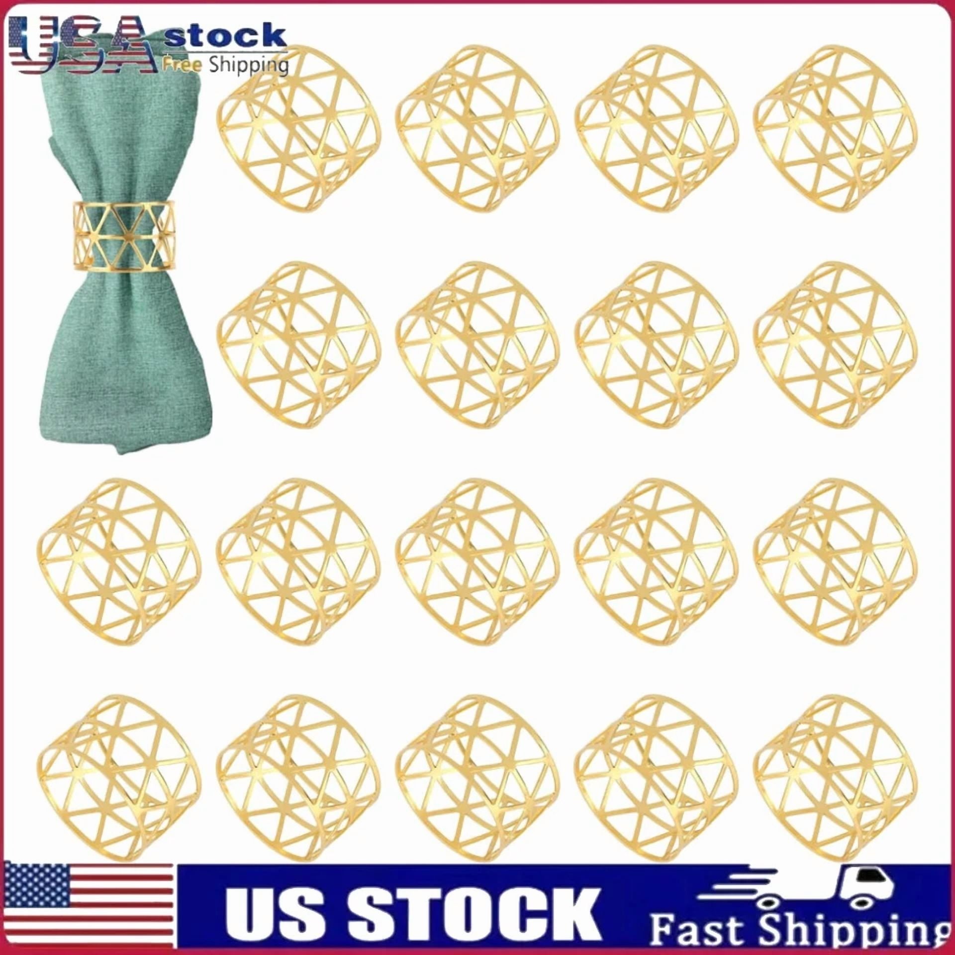 18 X Hollow Out Triangle Napkin Rings Table Decor Birthday Elegant Holiday Party