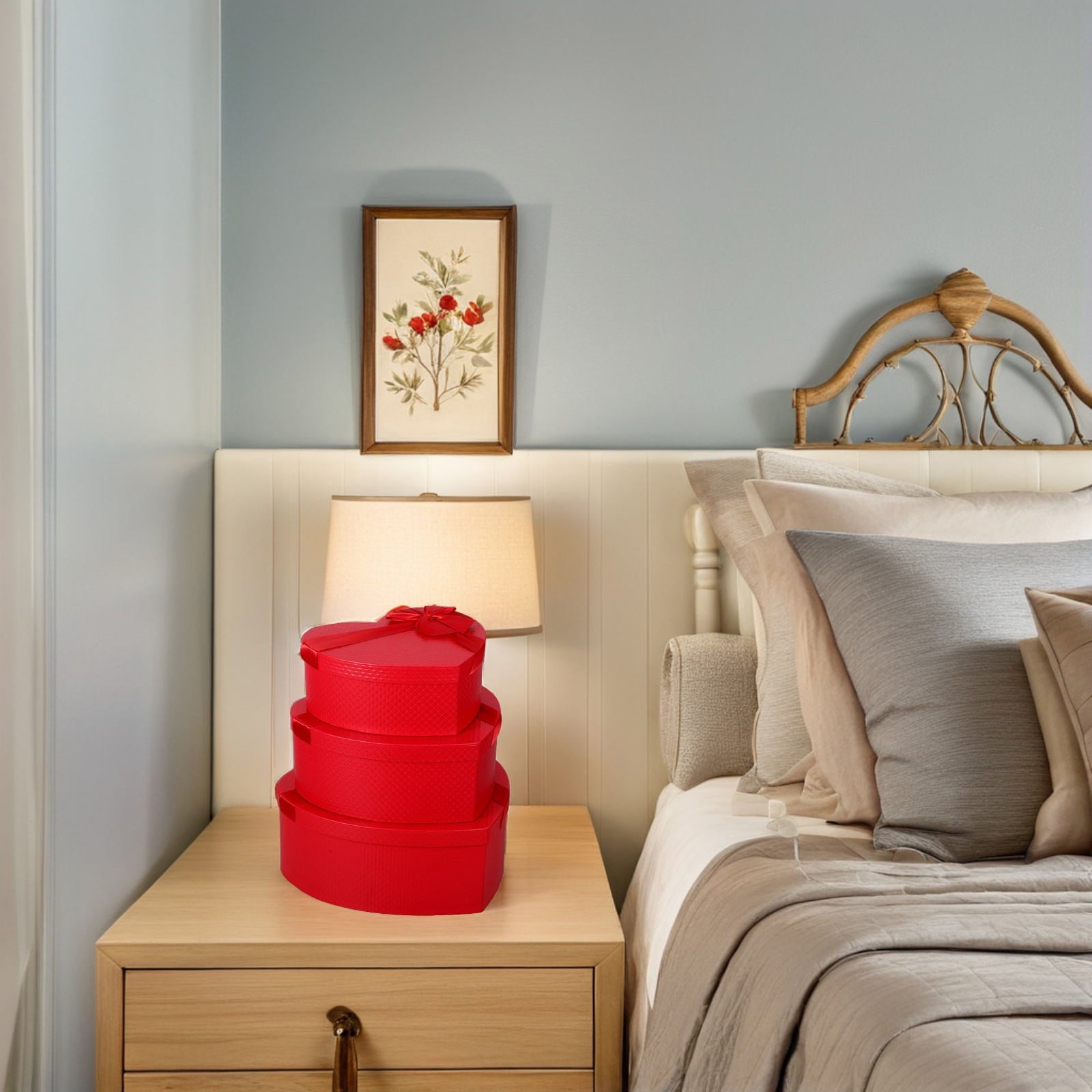 3 Pcs Presents Boxes Heart Shaped Gift Free Gifts Packing Paper Romantic