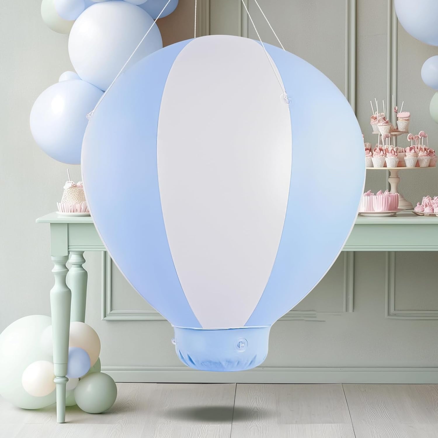 zsertyuh 3FT Hot Air Balloon Decorations  Inflatable Baby Shower Decoration Balloon for Baby Birthday Party Wedding Exhibitions  Air Pump Inclued (Blue)