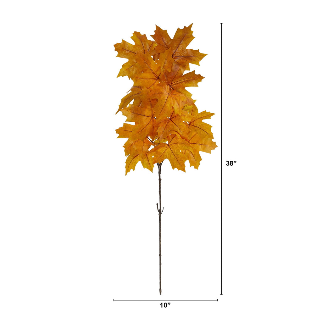 Nearly Natural 38" Autumn Maple Leaf Artificial Flower (Set of 6), Yellow