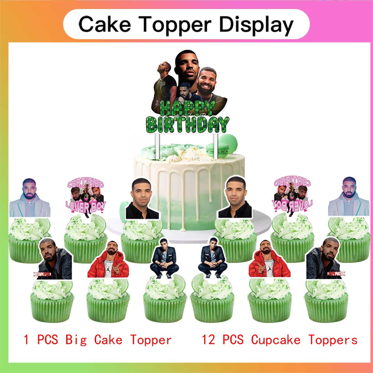 Drake Birthday Party Supplies Balloons Plates Decoration Cake Topper Decor Tableware Banner Backdrop