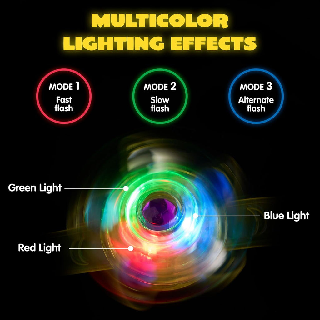 Joyfy 24 Pack Glow in the Dark Party Favors LED Fidget Toys Light Up Spinning Bracelets for Kids, Treasure Box Toys for Classroom, Birthday Gifts