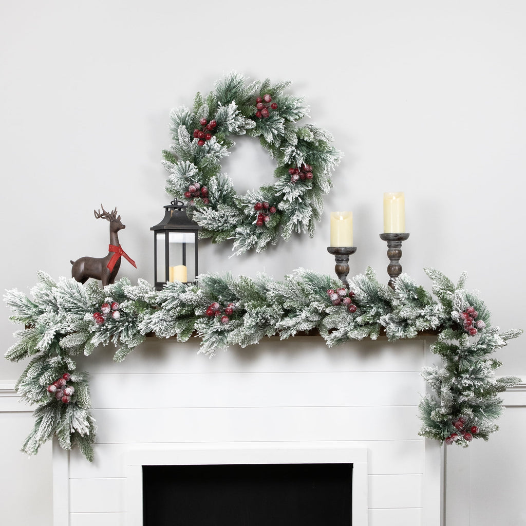 Northlight Flocked Calloway Fir Artificial Christmas Garland - 7' x 12"  - Unlit