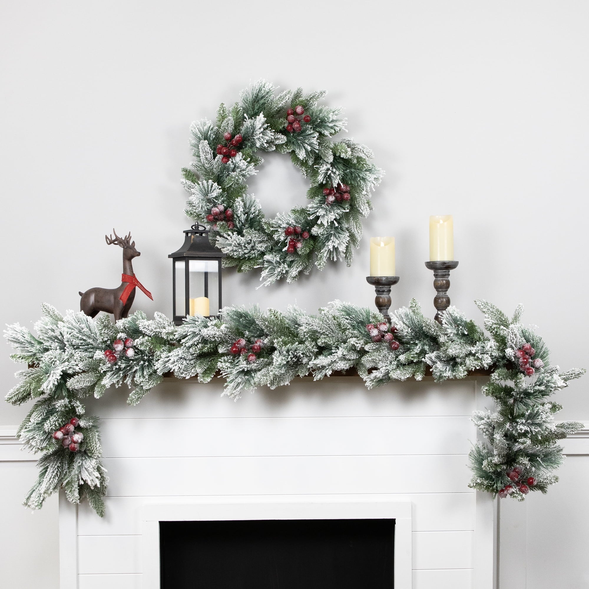 Northlight Flocked Calloway Fir Artificial Christmas Garland - 7' x 12"  - Unlit