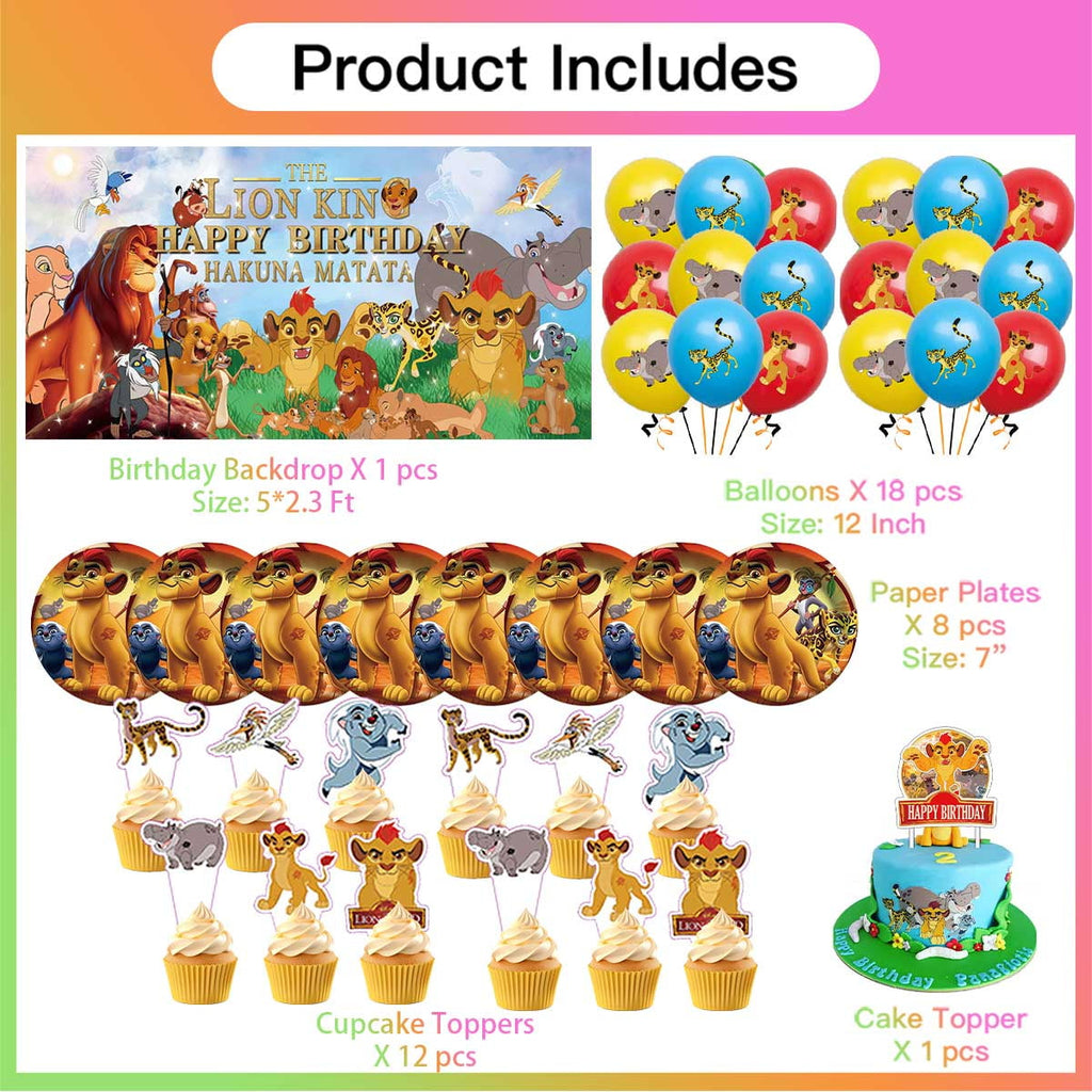Lion Guard Birthday Party Supplies Balloons Plates Decoration Cake Topper Decor Tableware Banner Backdrop