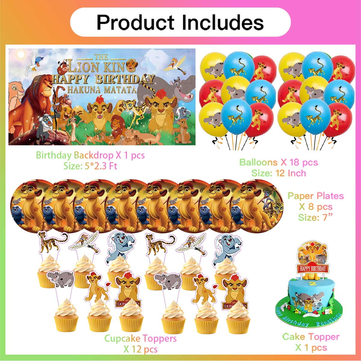 Lion Guard Birthday Party Supplies Balloons Plates Decoration Cake Topper Decor Tableware Banner Backdrop