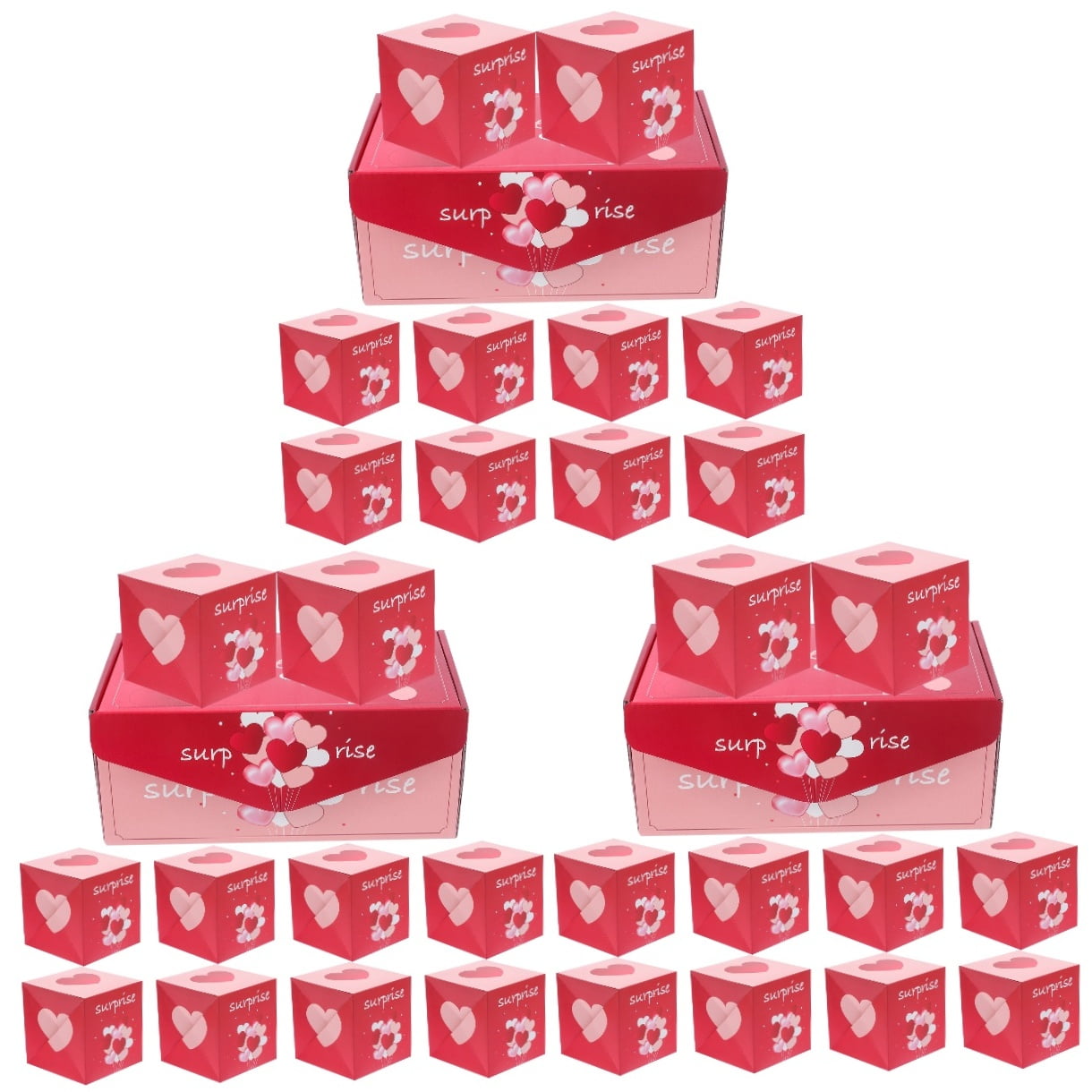 3 Sets  Bouncing Paper Box Valentine Day Gift Box Birthday Gift Wrapping Explosion Gift Box
