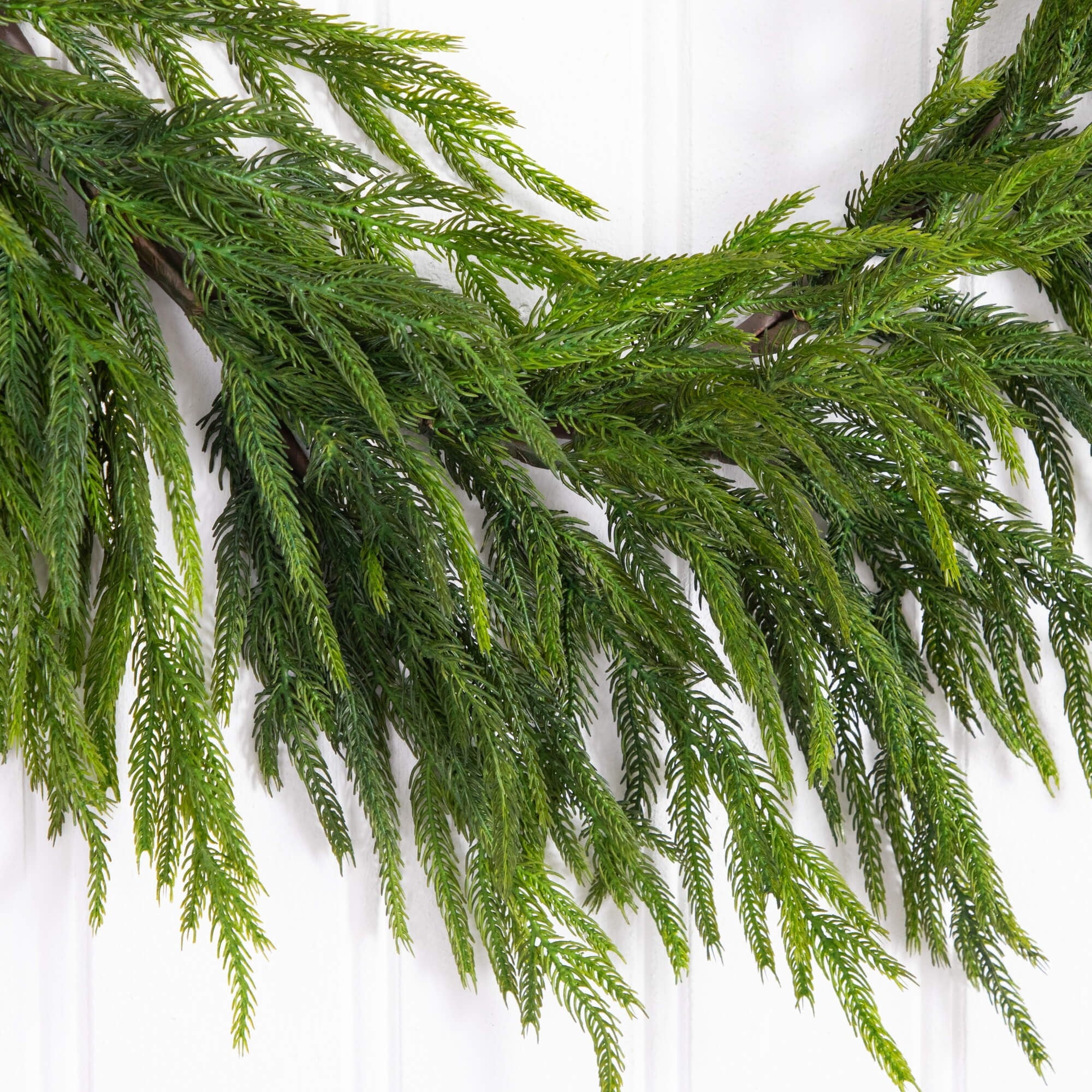 Nearly Natural 6ft. Artificial Real Touch Norfolk Island Pine Garland with Natural Look
