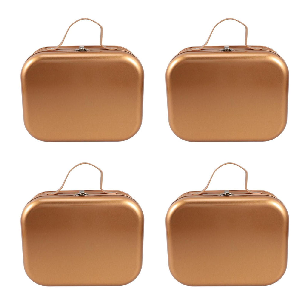 OUNONA 4pcs Wrapping Box Container Handheld Gifts Wrapping Box Tinplate Packing Keepsake Case Tin Packing Case Storage Box Gift Wrapping Case