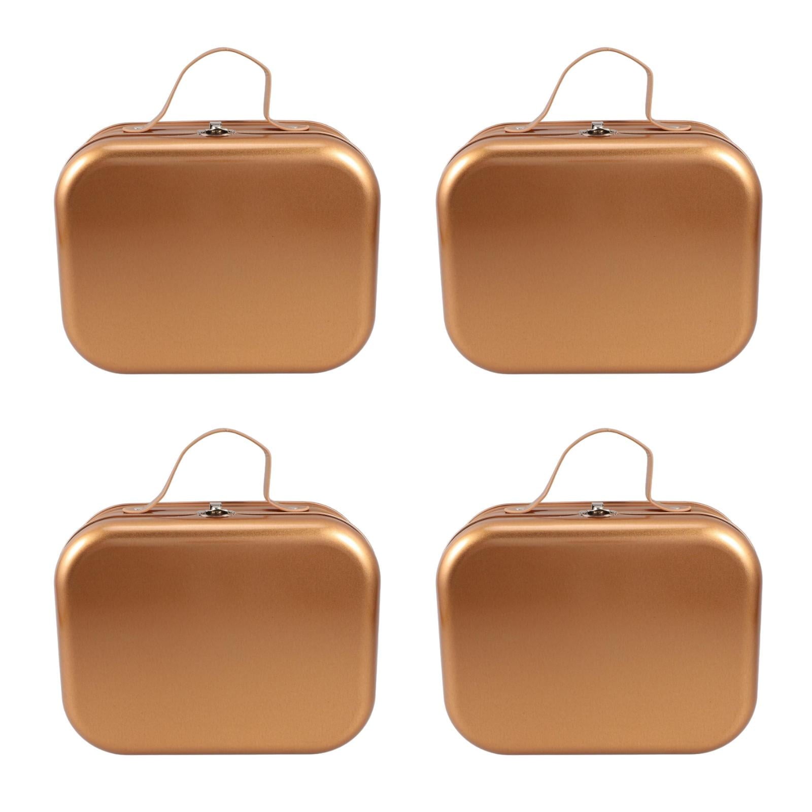 Hemoton 4pcs Keepsake Wrapping Case Handheld Handle Box Handheld Storage Box Tinplate Wrapping Handheld Box Tinplate Keepsake Container Box