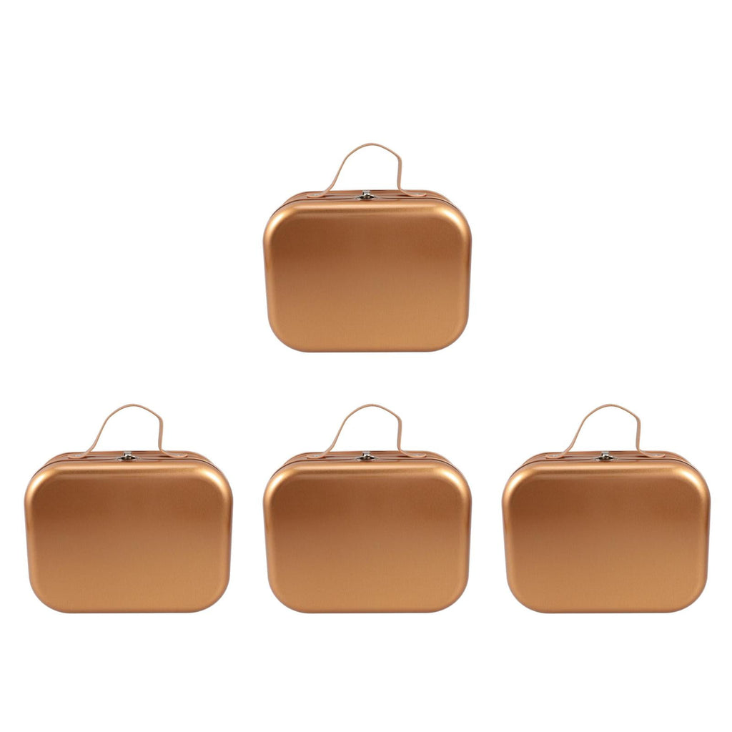 OUNONA 4pcs Wrapping Box Container Handheld Gifts Wrapping Box Tinplate Packing Keepsake Case Tin Packing Case Storage Box Gift Wrapping Case