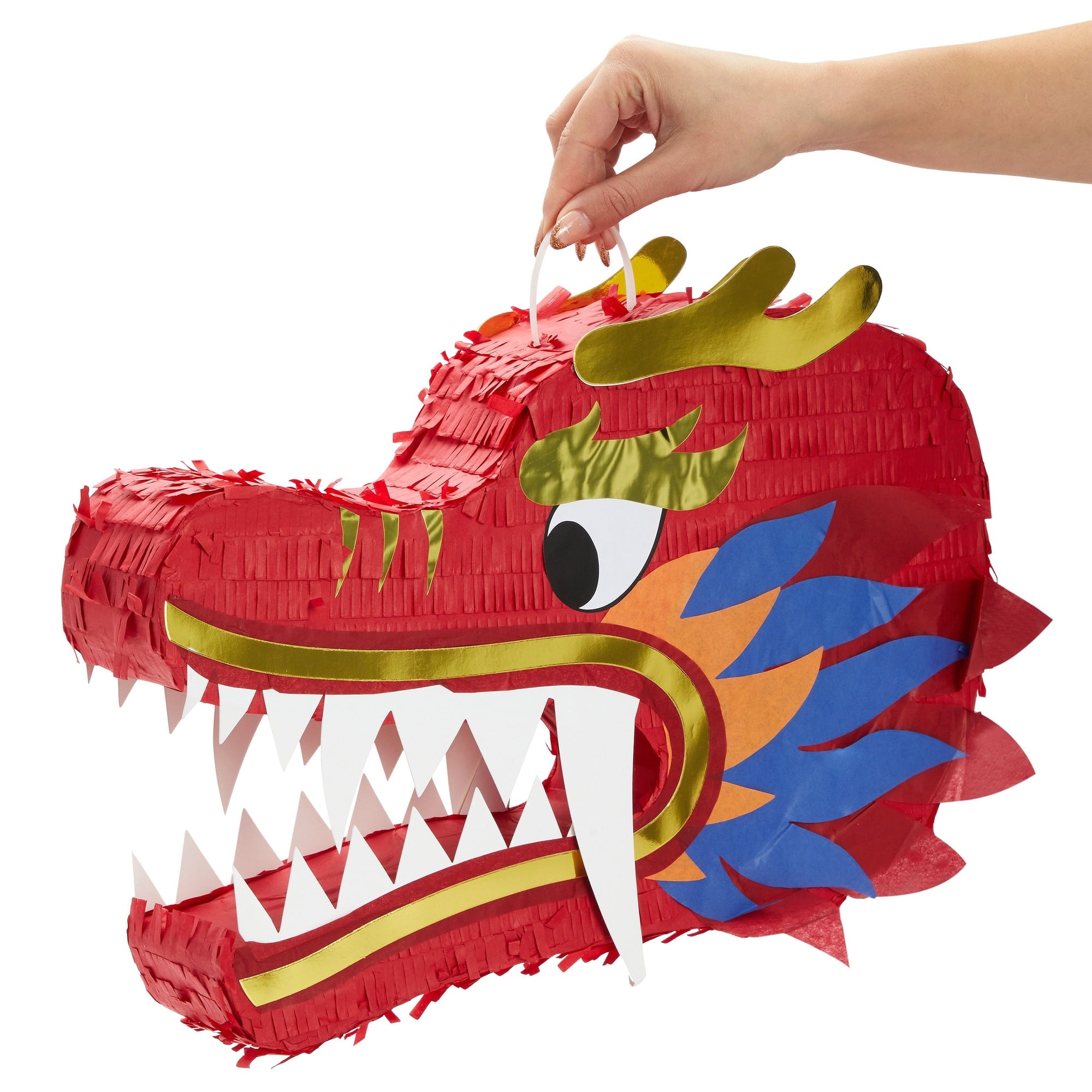 Dragon Pinata - Chinese Dragon Head, Dragon Birthday Party Supplies, 2025 Chinese New Year Decorations (16.5x11x3 In)