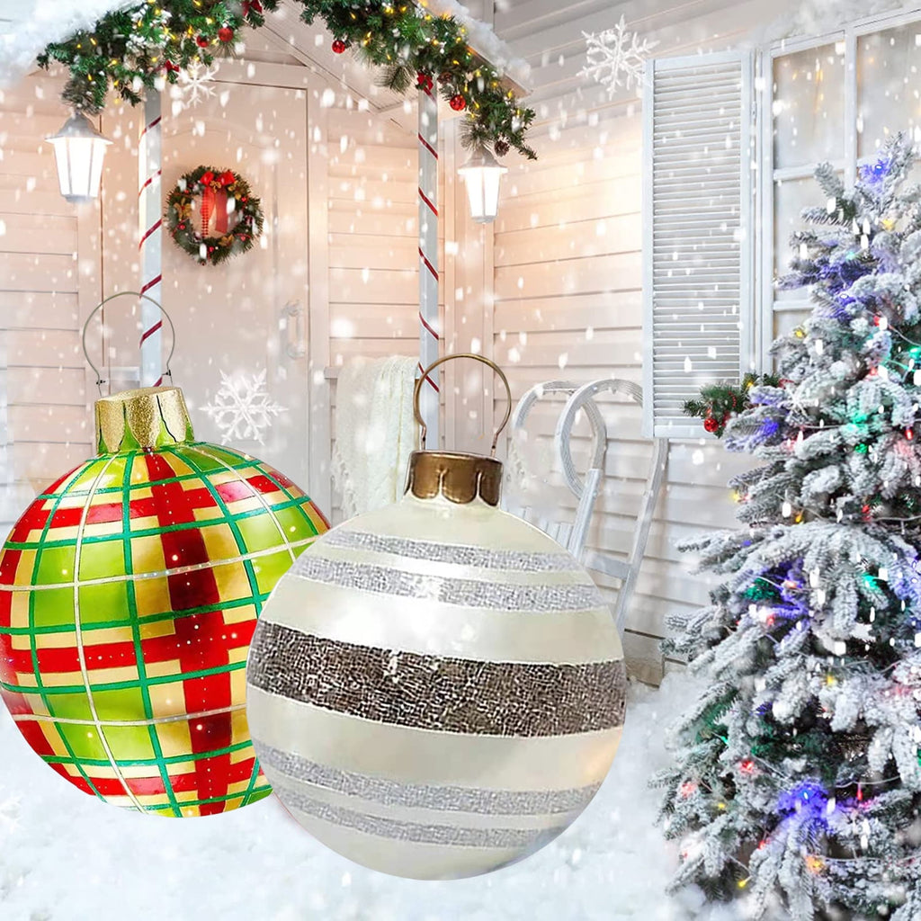 UDIYO Christmas Balls Hanging Hole Inflatable Decorative Golden Snowflake Xmas Party Balloon for Christmas