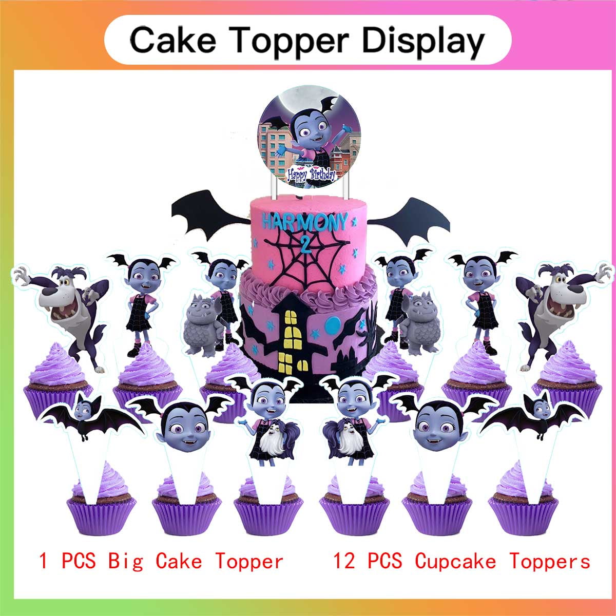 Vampirina Plates Tableware Balloons Party Supplies Cake Topper Banner Decorations Birthday Decor Banner Backdrop
