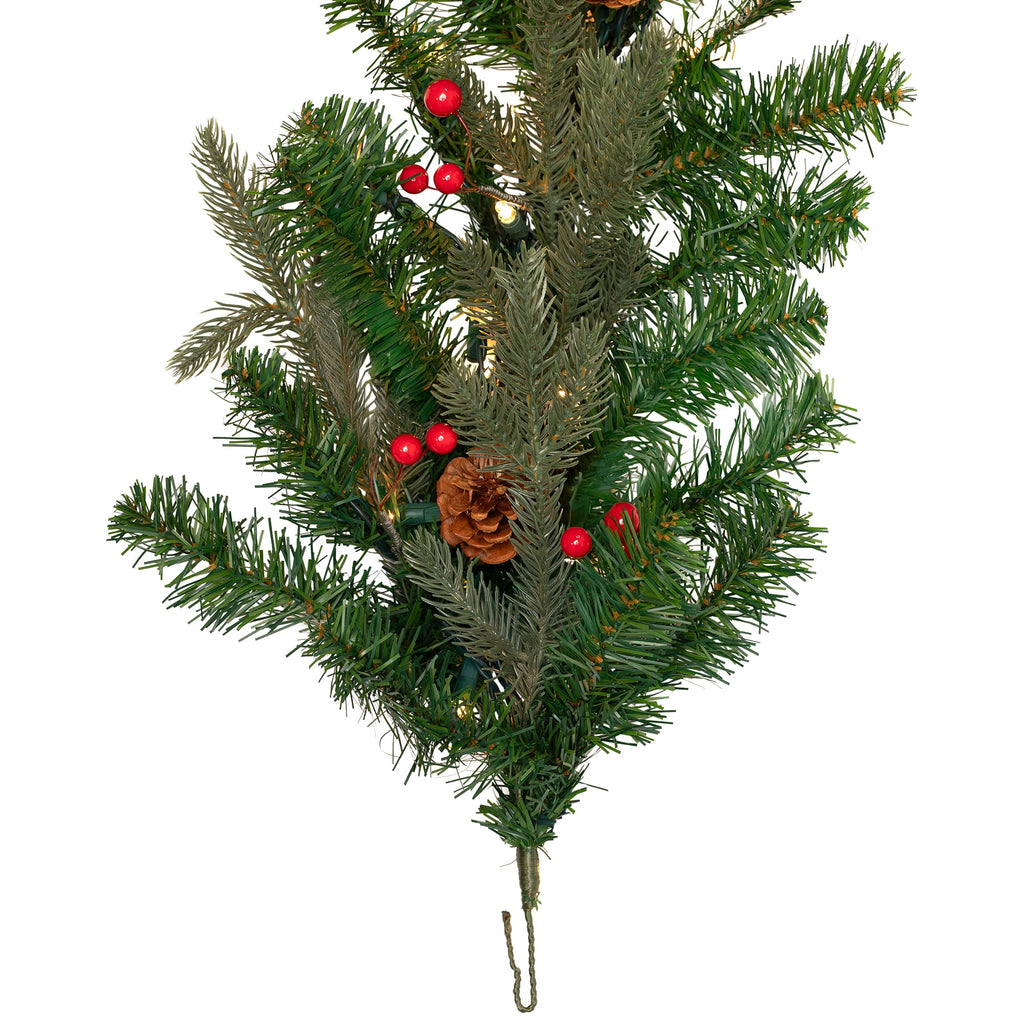 Pre-Lit Mixed Noble Spruce Garland - 9' x 14" - Clear Lights