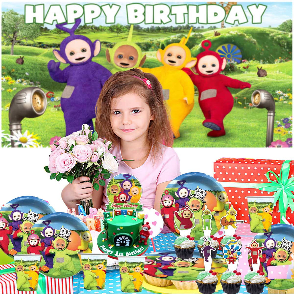 Teletubbies Birthday Party Supplies Balloons Paper Plates Decoration Cake Topper Decor Tableware Banner Backdrop