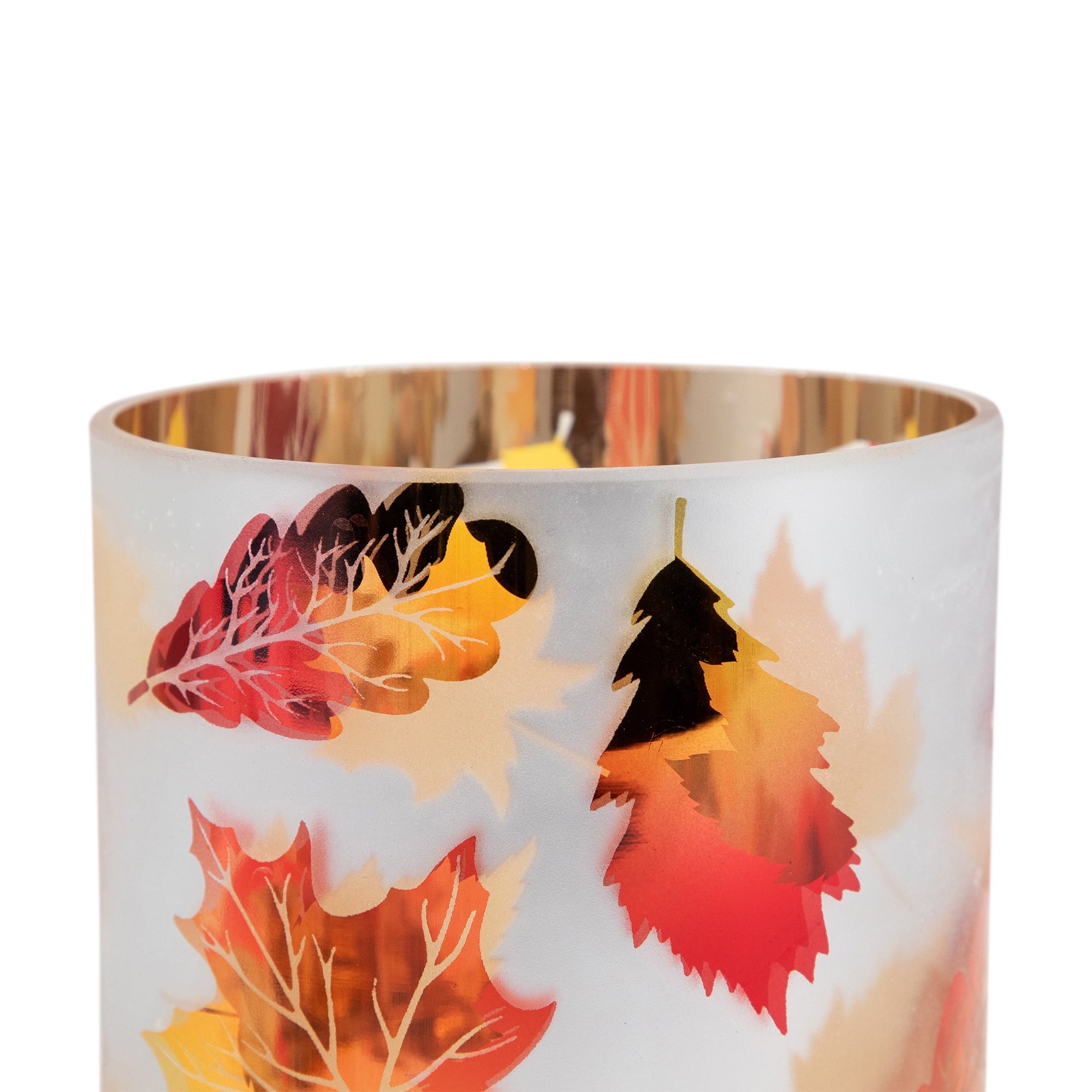 Northlight Autumn Leaves Glass Votive Candle Holder - 6"