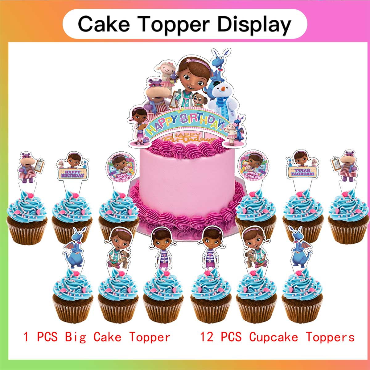 Doc Mcstuffins Birthday Party Supplies Balloons Plates Decoration Cake Topper Decor Tableware Banner Backdrop