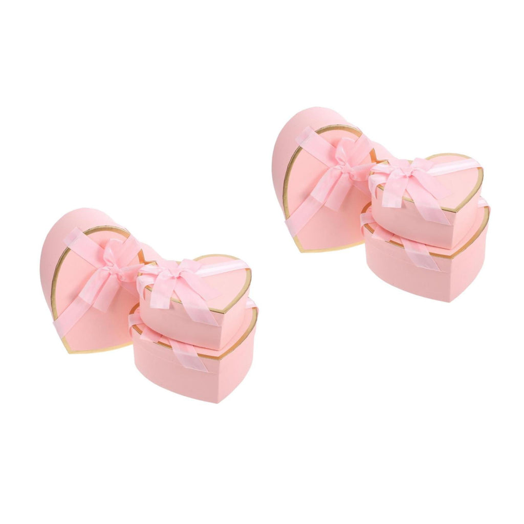 Raindrops 2 Sets  Valentines Day Heart Shaped Boxes Valentines Nesting Cardboard Cookie Box Flower Box Wraps Boxes For Wedding Birthday Present Wrapping Packaging Pink