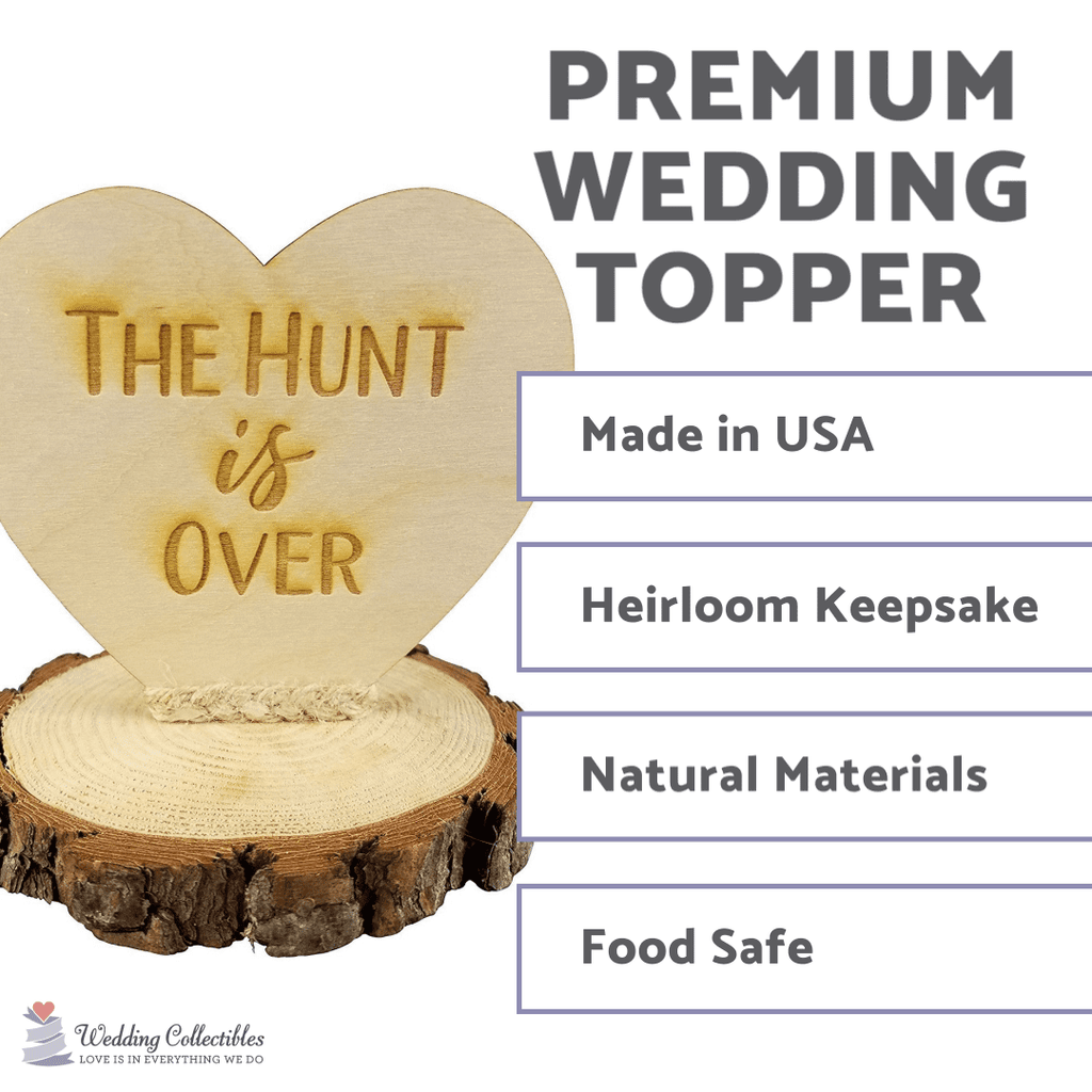 Rustic The Hunt Is Over Hunting Wedding Cake Topper