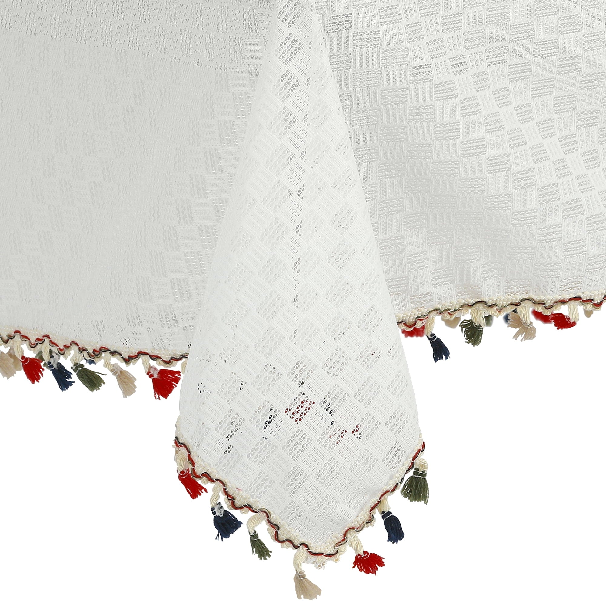 REGALWOVEN Uxcell Rectangle Tablecloth, Table Cloth with Tassels Wrinkle Free Table Cover, for Kitchen, Dinner, Party Colorful 53x79 Inch