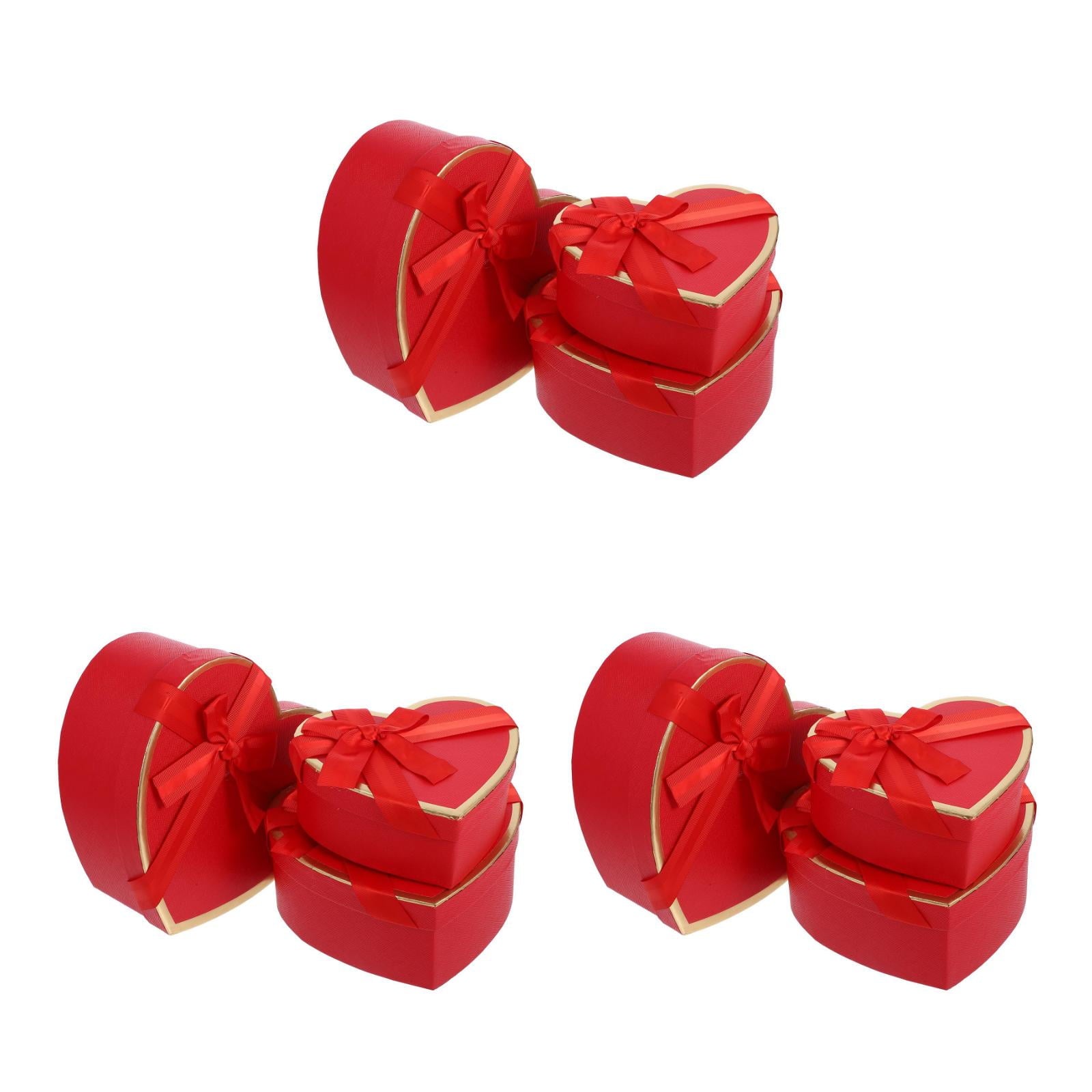 Raindrops 3 Sets  Valentines Day Heart Shaped Boxes Valentines Nesting Cardboard Cookie Box Flower Box Wraps Boxes For Wedding Birthday Present Wrapping Packaging Red