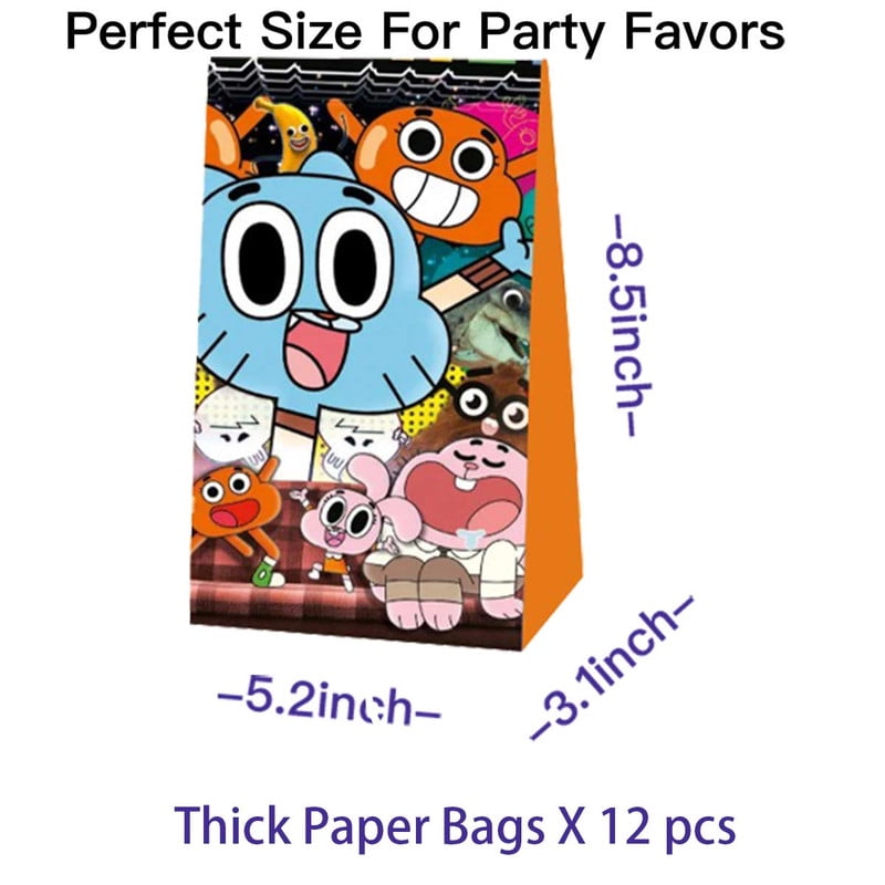 The Amazing World of Gumball Goodie Bags Treat Candy Decorations Party Favor Supplies Birthday Cake Topper Backdrop Banner